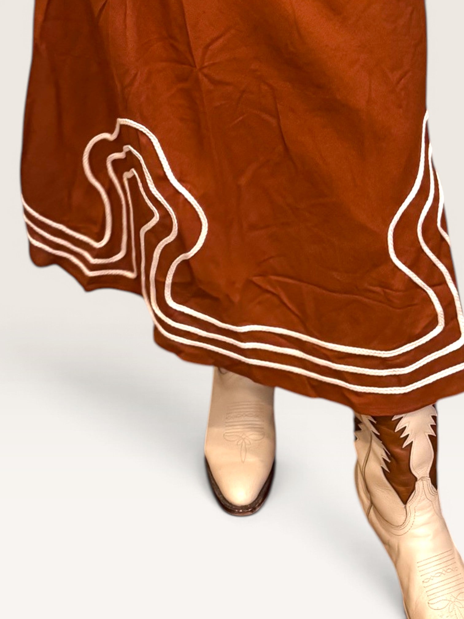 Rylee Embroidered Dress - Brown