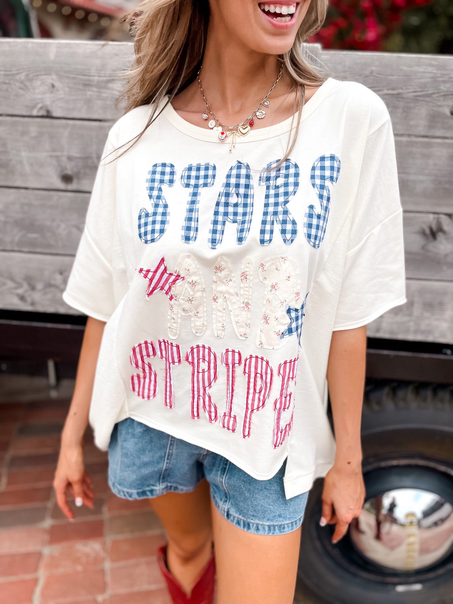 Stars & Stripes Patchwork T-Shirt