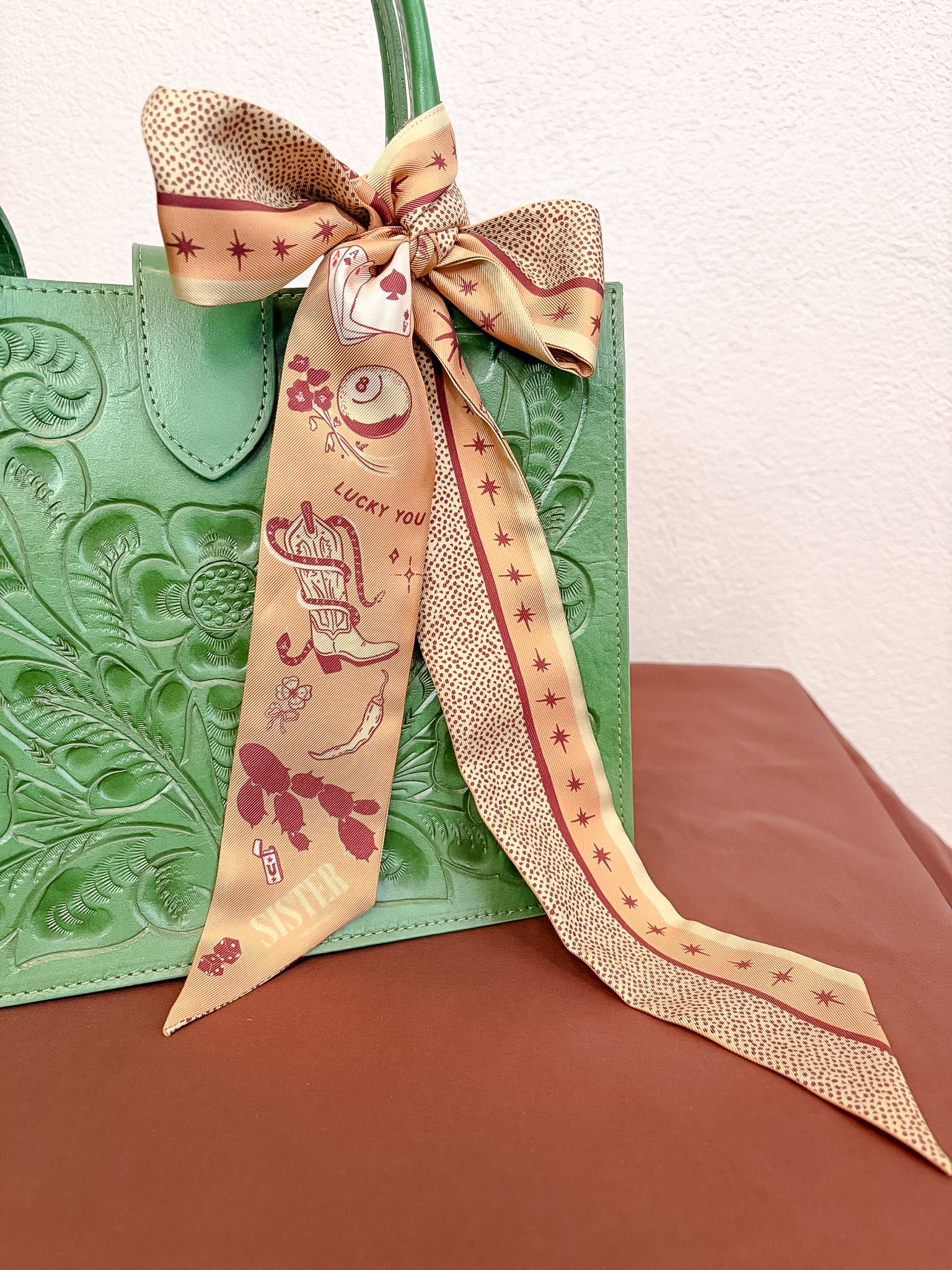 Alice Tooled Leather Handbag - Green