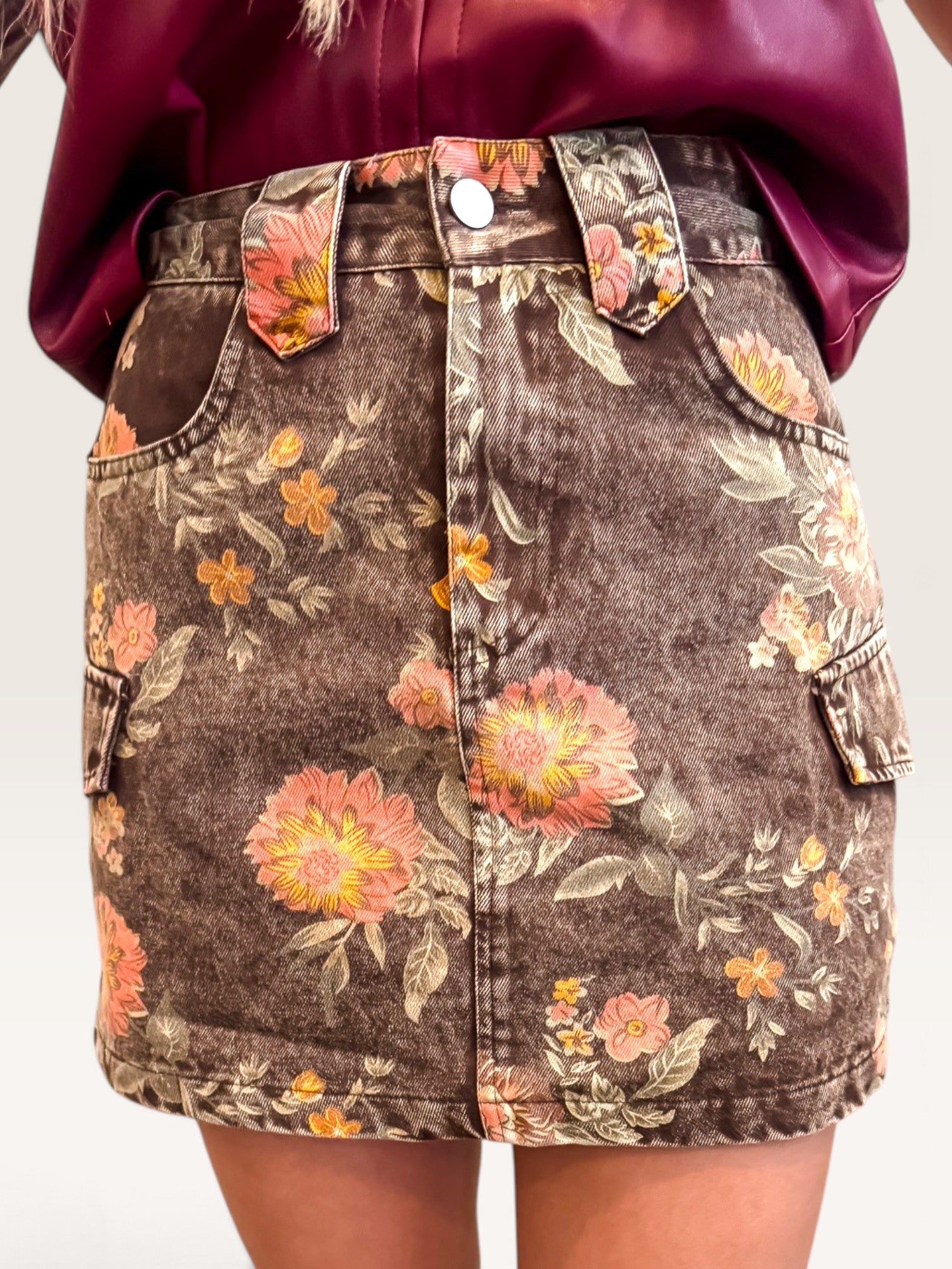 Vintage Floral Mini Skirt