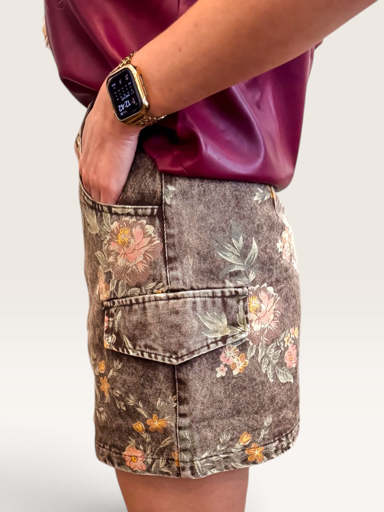 Vintage Floral Mini Skirt