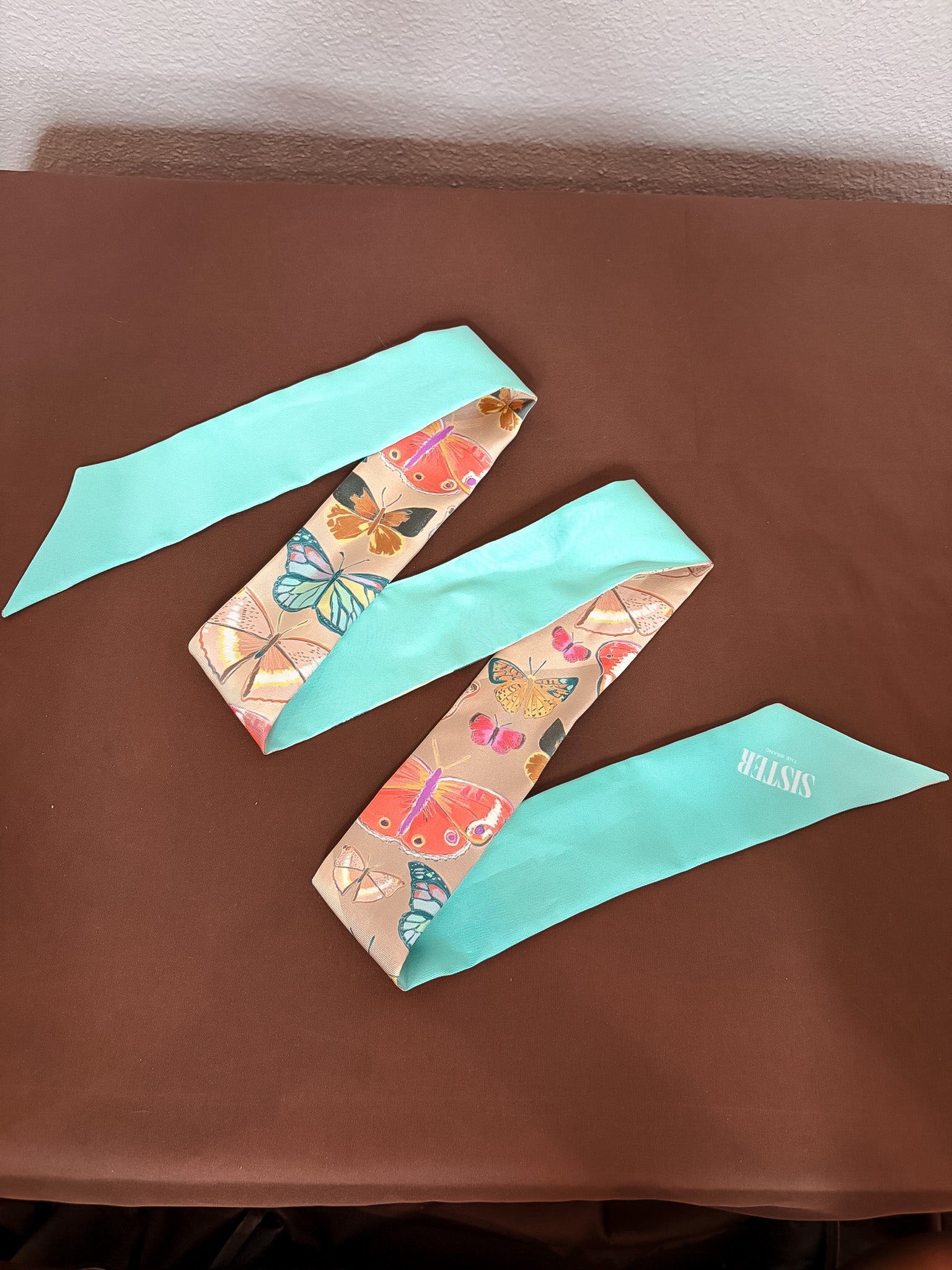 Butterflies Silk Twilly Scarf