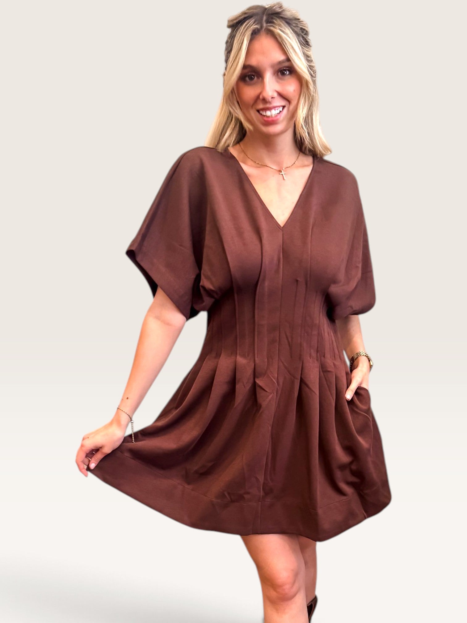 Cinch It Dress - Brown