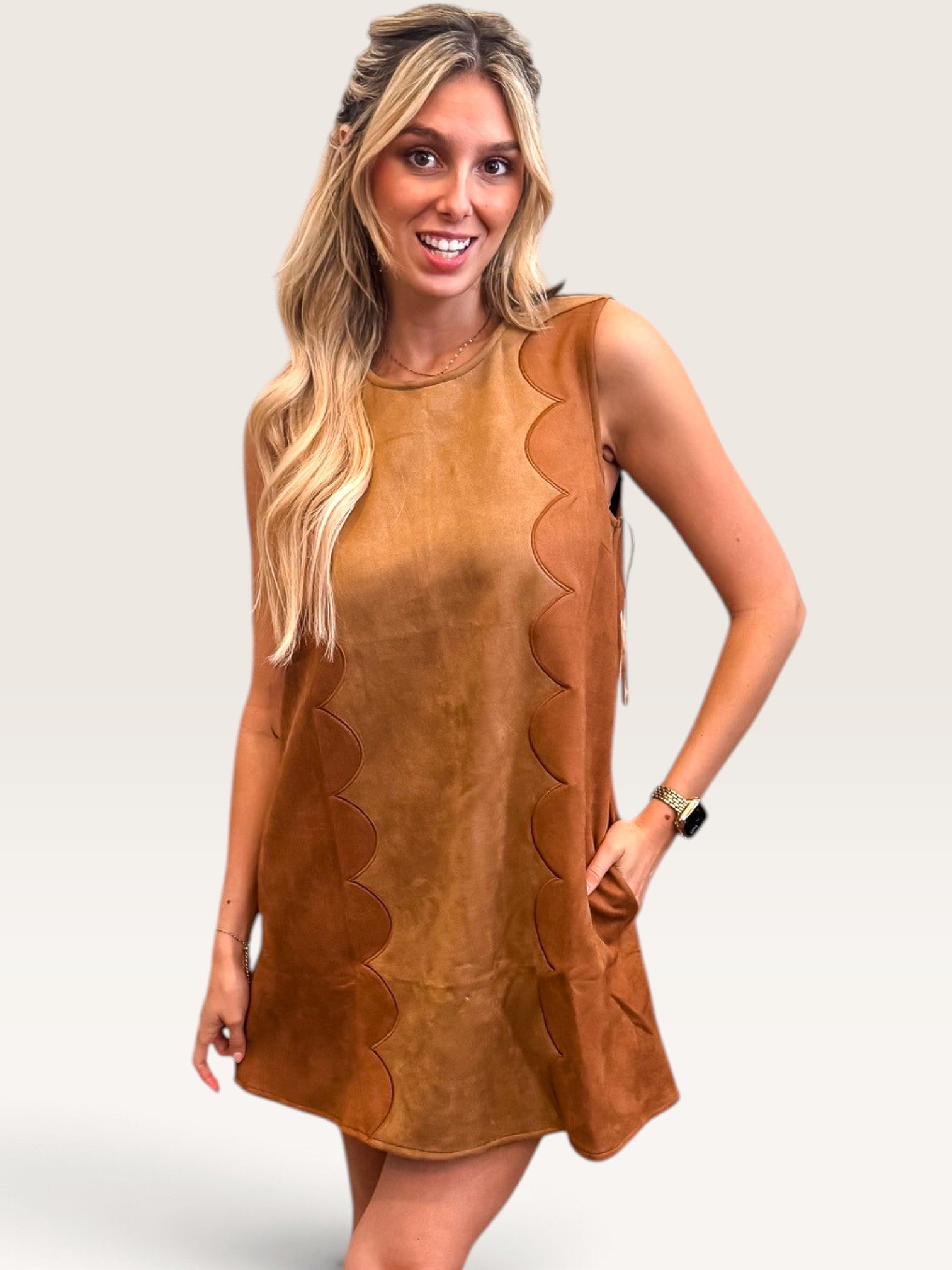Cheyenne Suede Colorblock Dress
