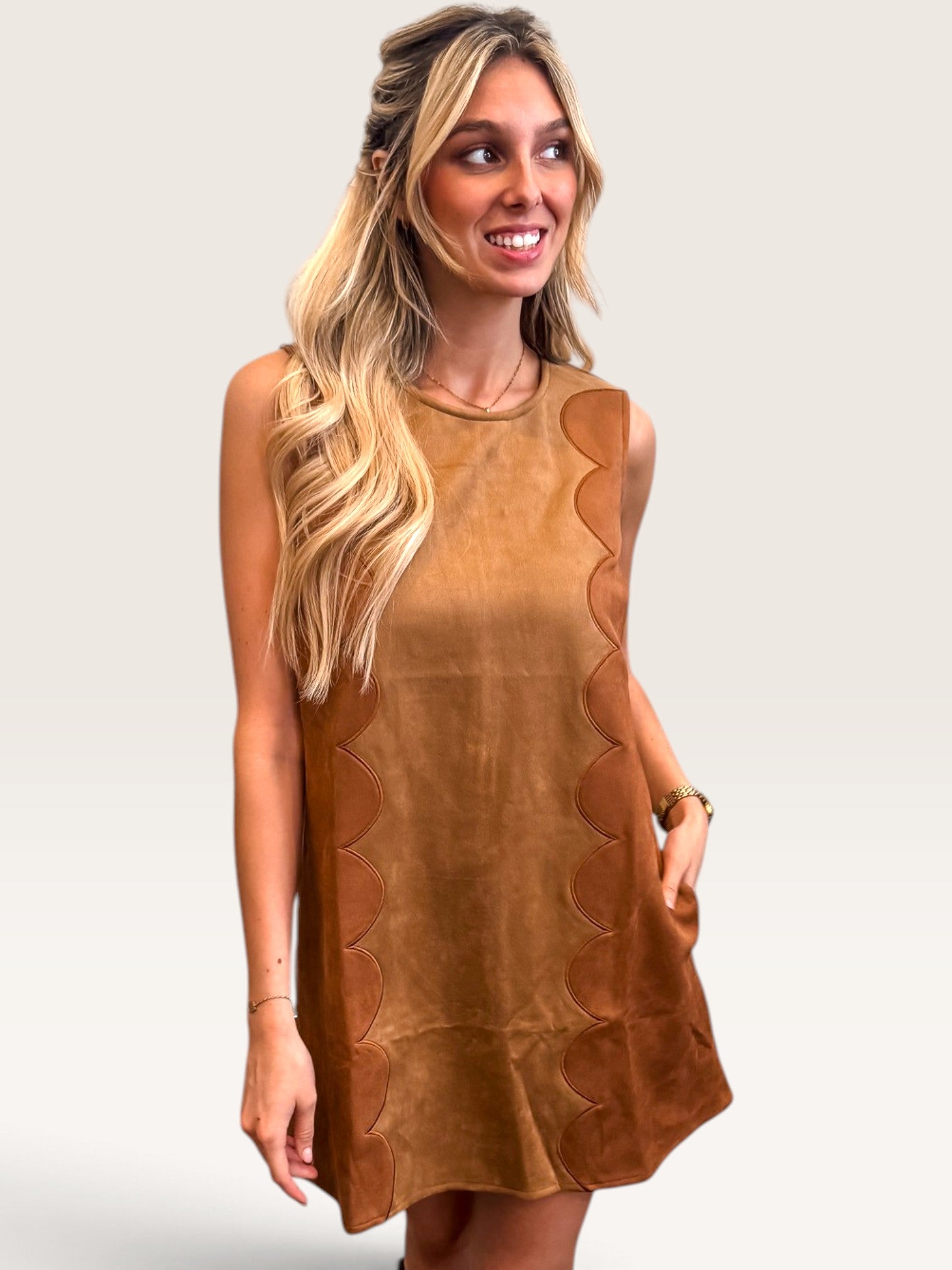 Cheyenne Suede Colorblock Dress
