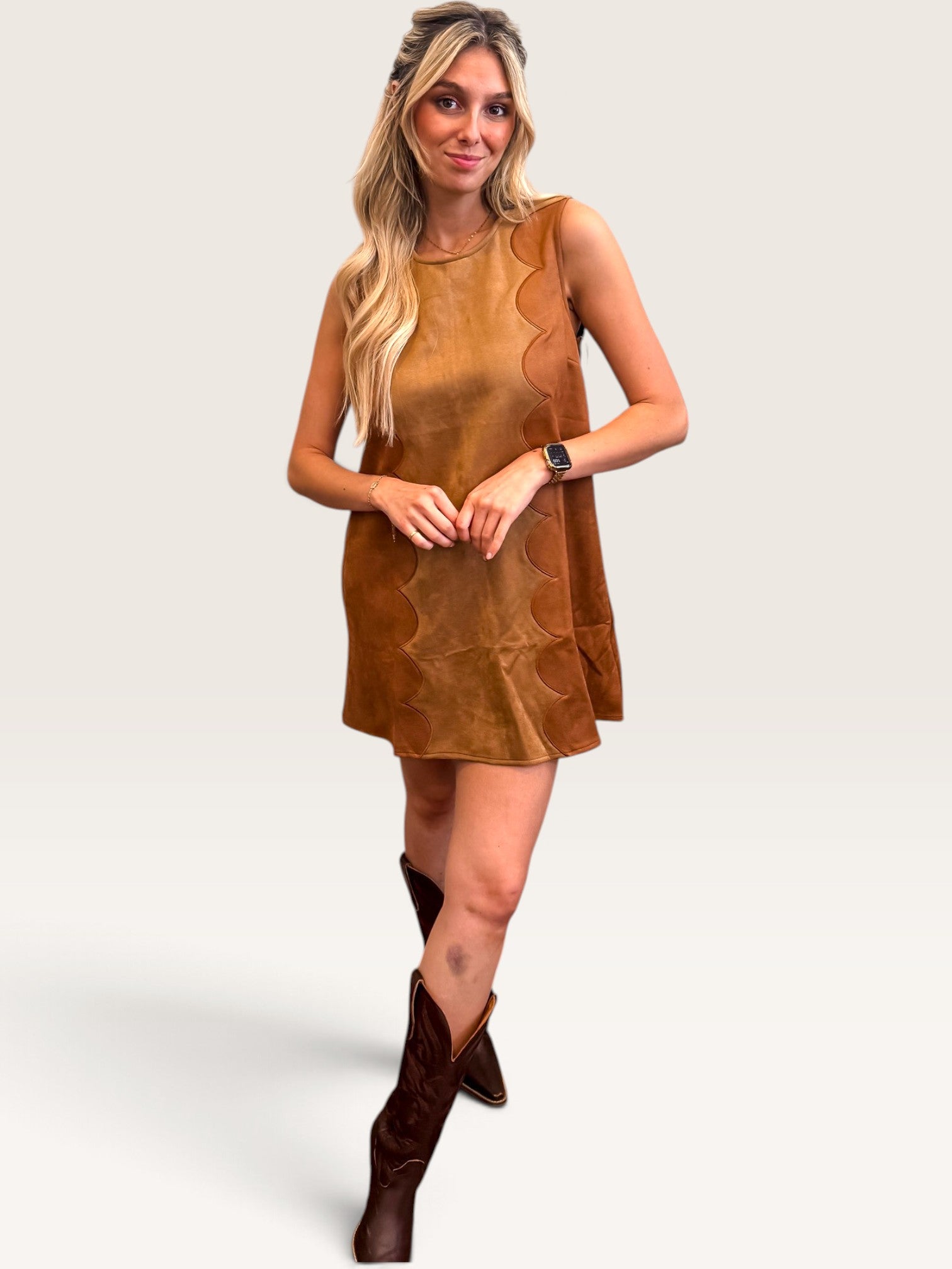 Cheyenne Suede Colorblock Dress