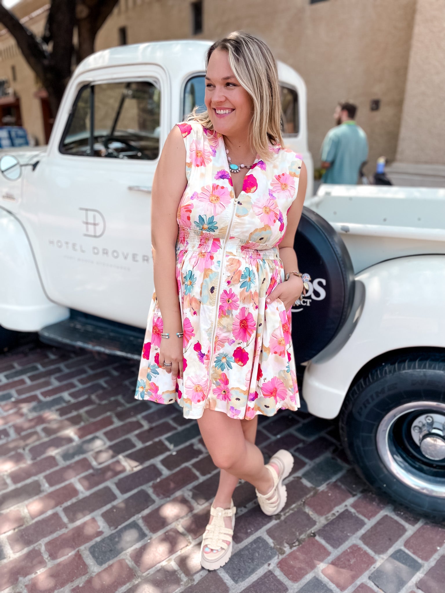 Botanical Garden Zip Up Dress