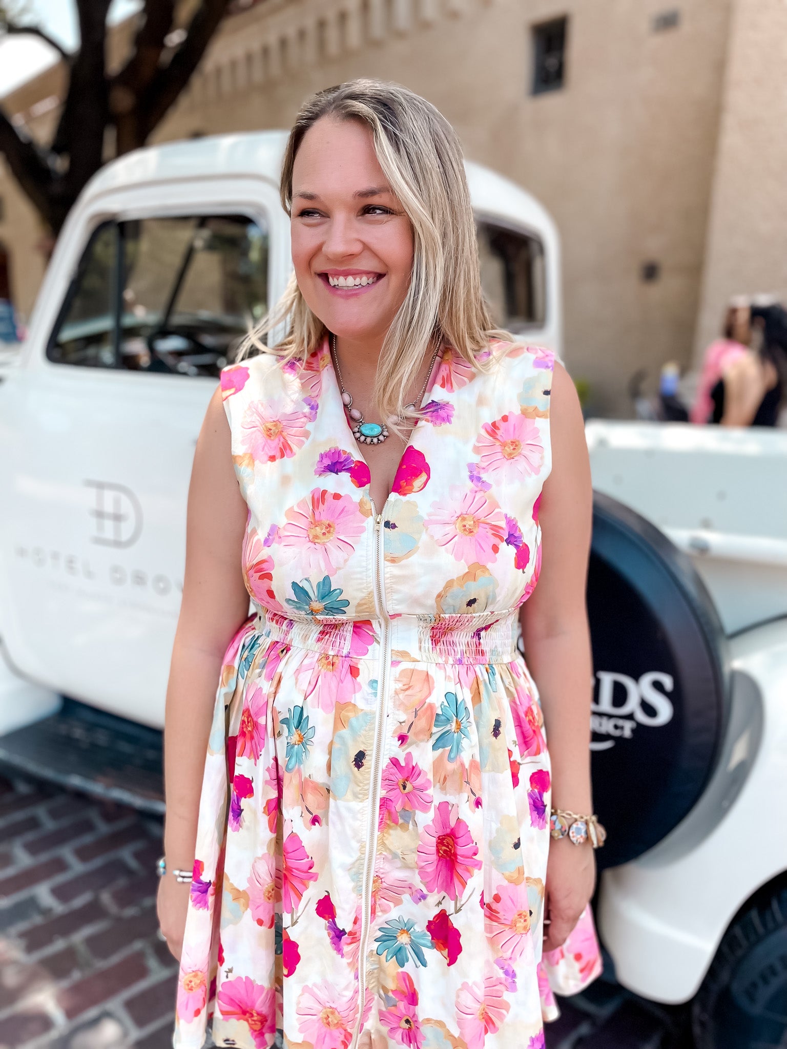 Botanical Garden Zip Up Dress