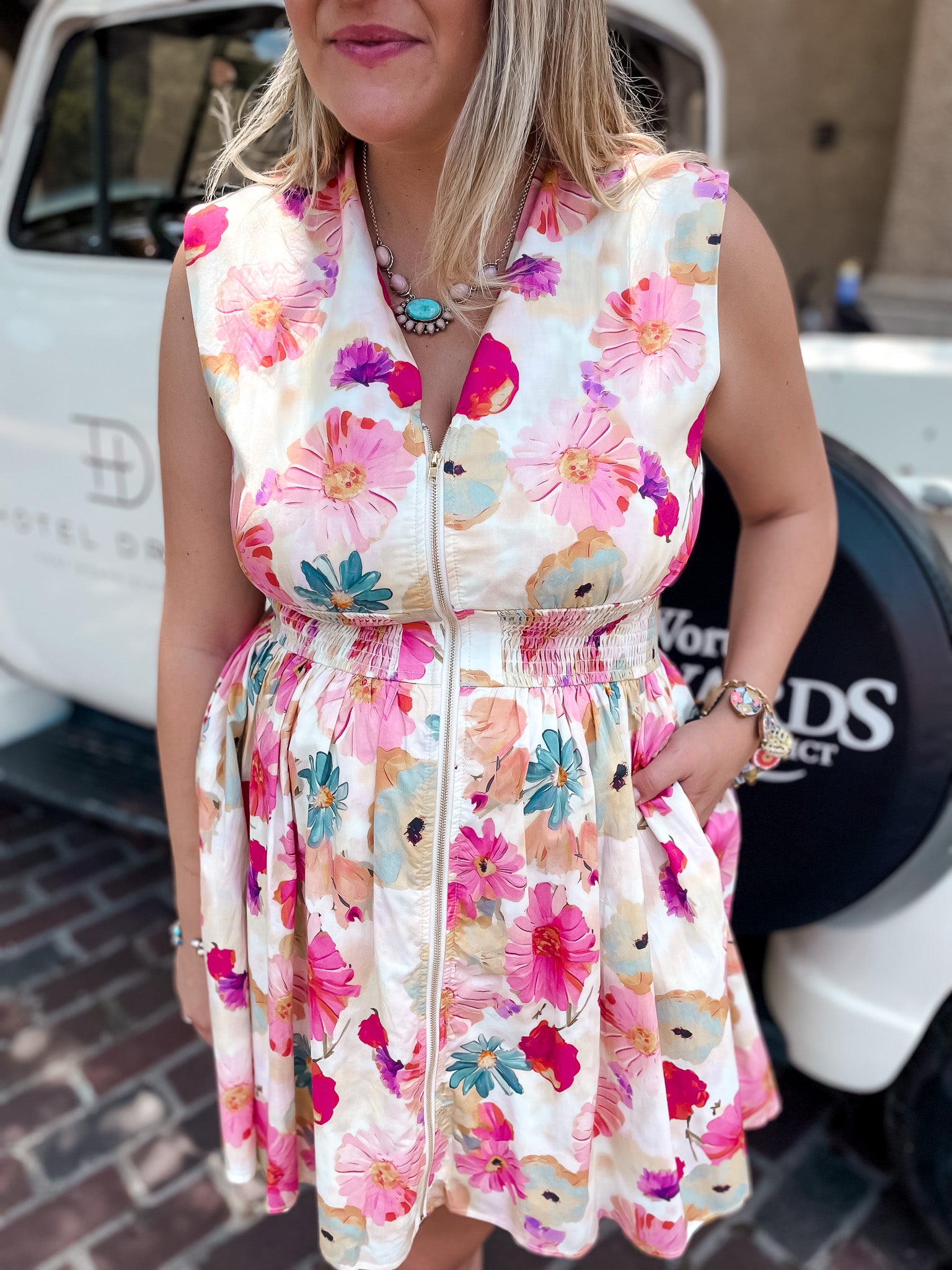 Botanical Garden Zip Up Dress