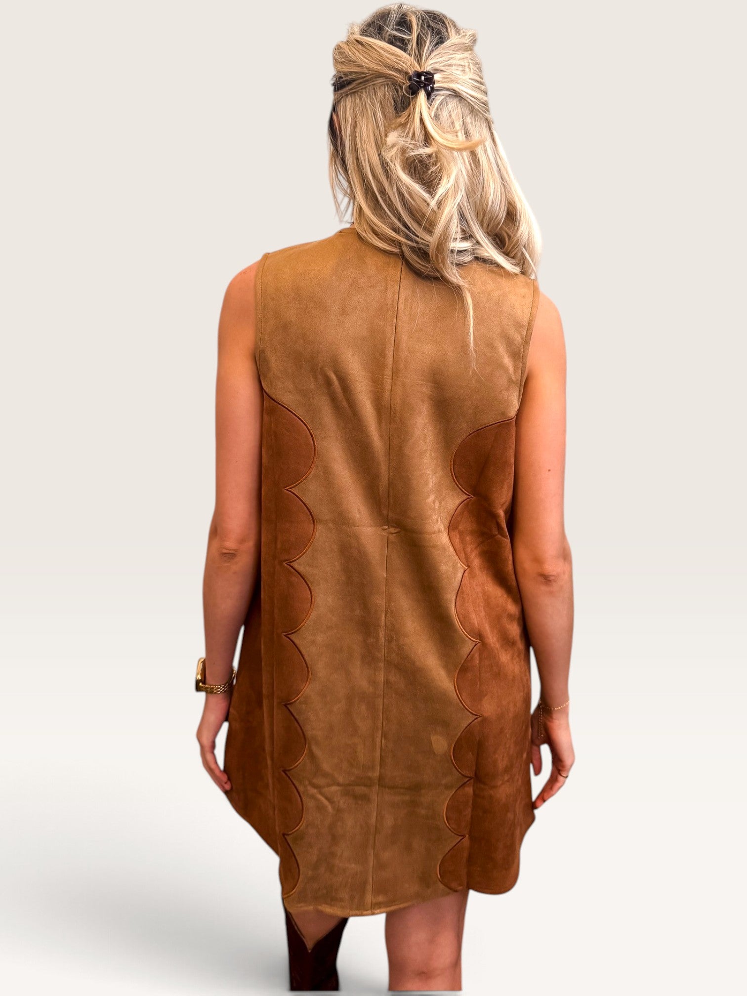 Cheyenne Suede Colorblock Dress