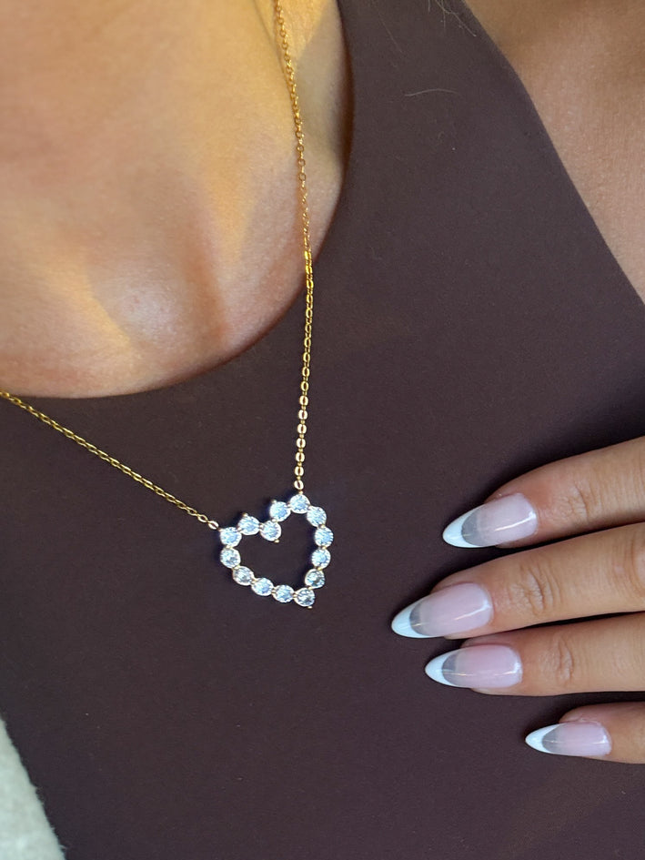 Diamond Heart Necklace - Tucker Brown