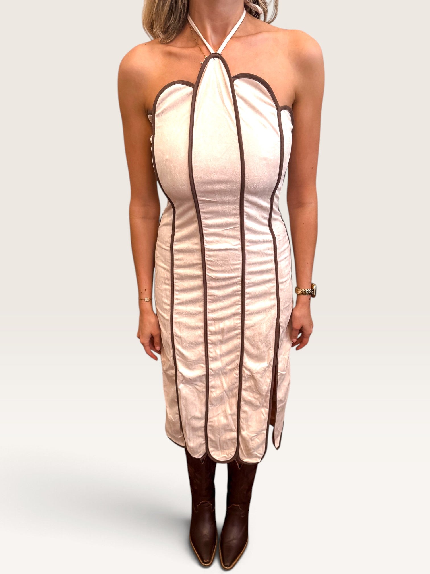 Days Of Suede Dress - Cream