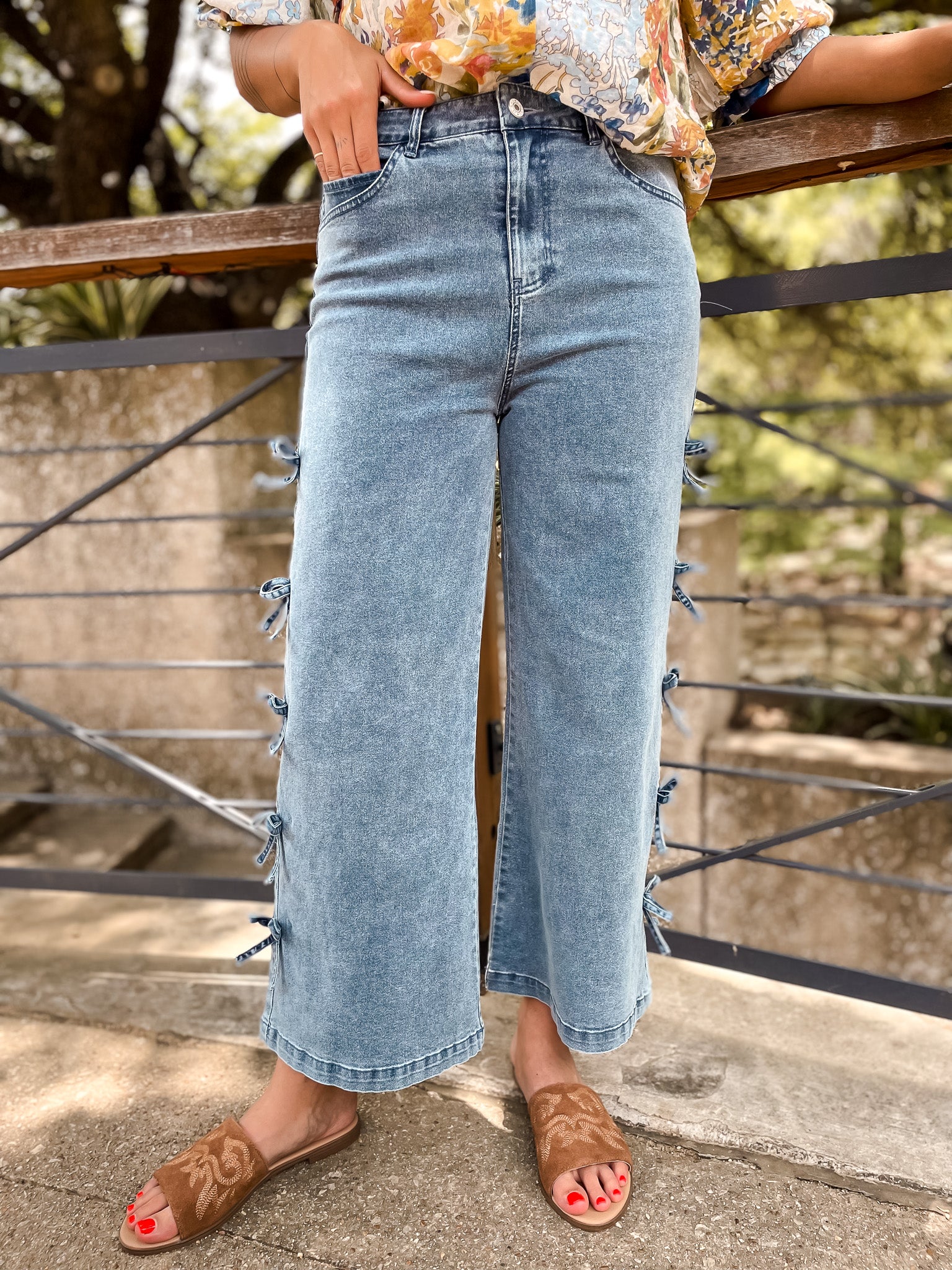 Denim Bow Jean - Blue