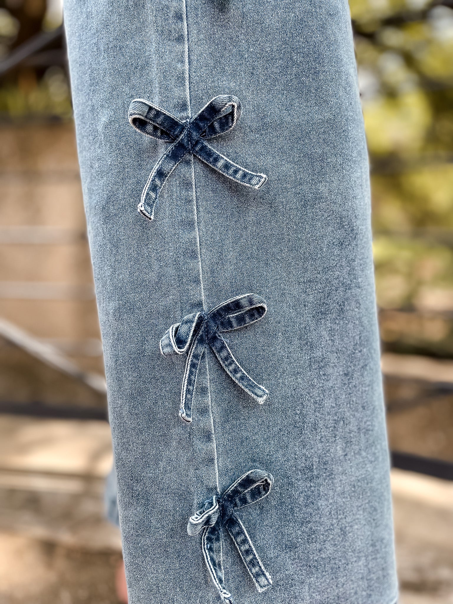 Denim Bow Jean - Blue