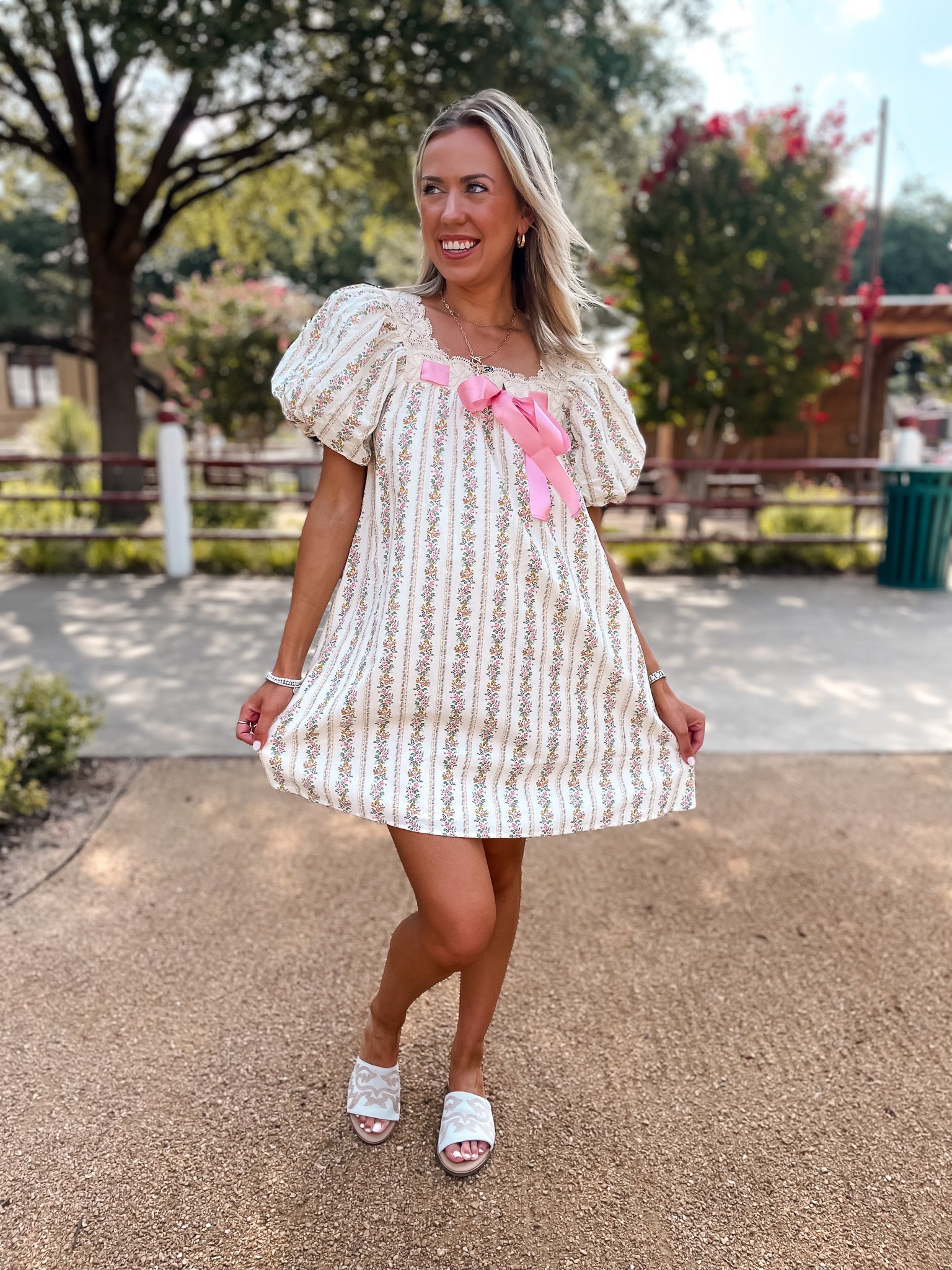 Floral Lace Bow Dress