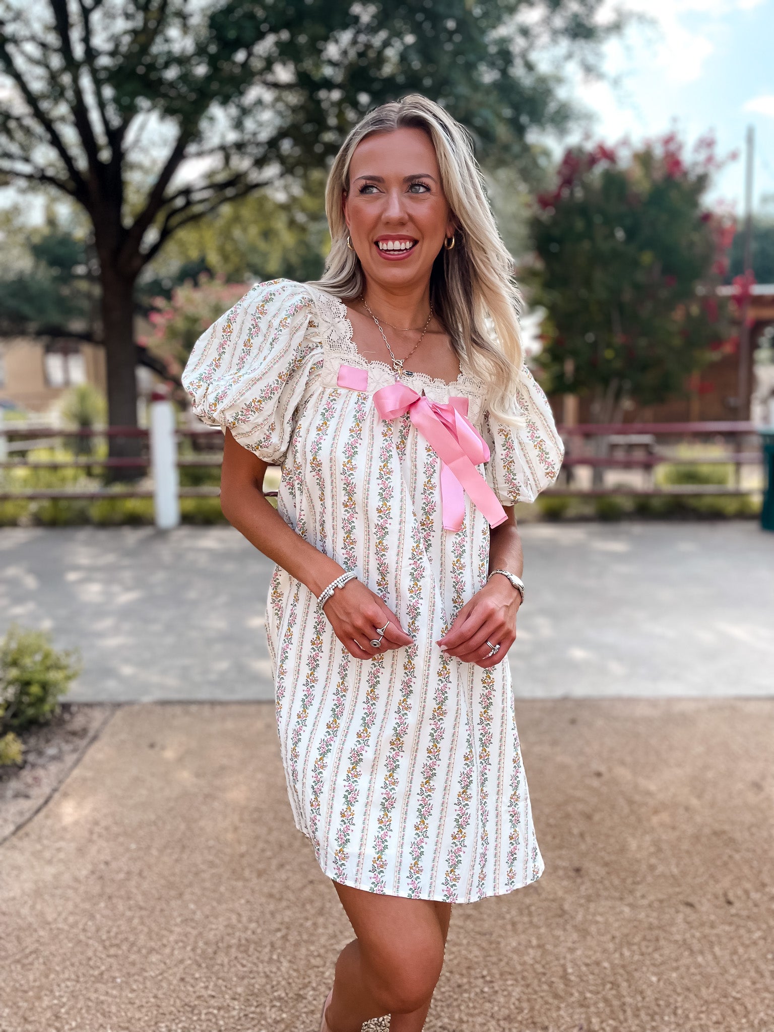 Floral Lace Bow Dress