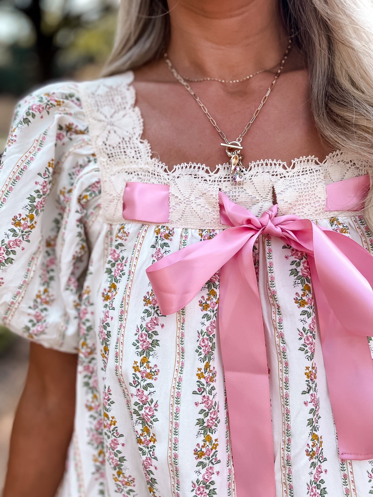 Floral Lace Bow Dress