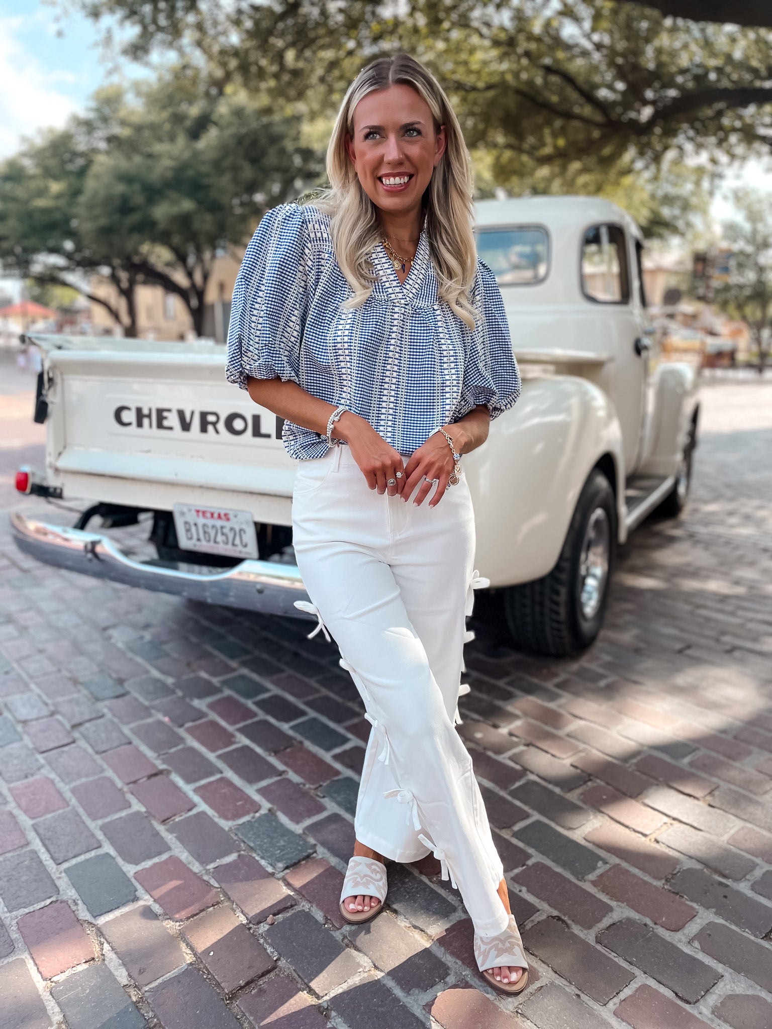 Denim Bow Jean - White
