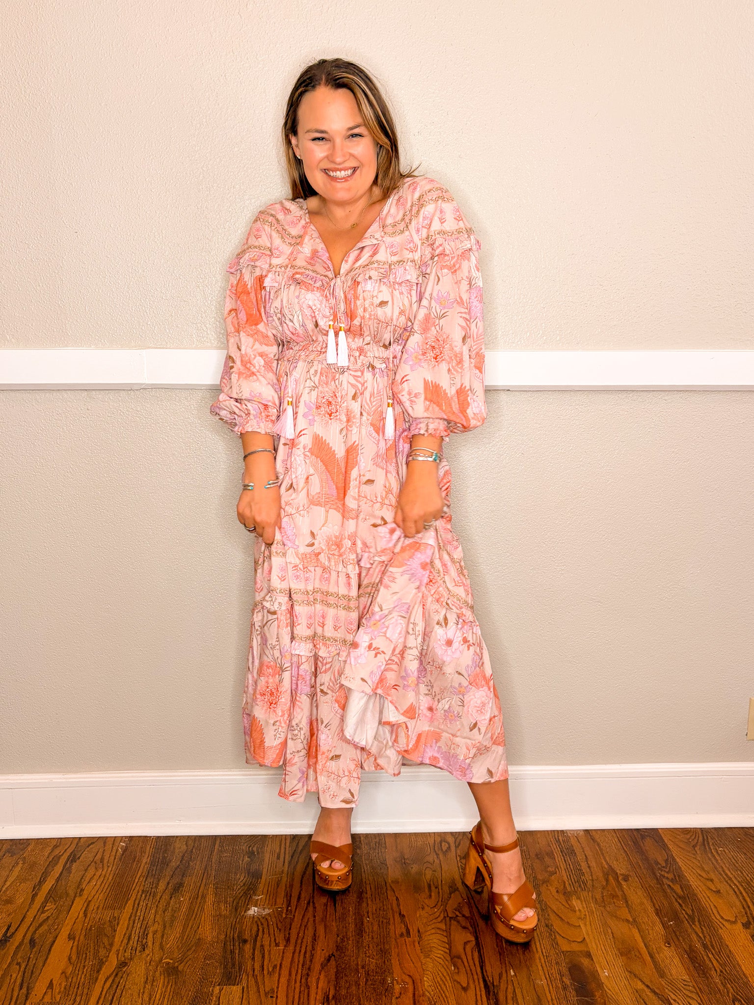 Bordeaux Heron Dress - Pink - Tucker Brown