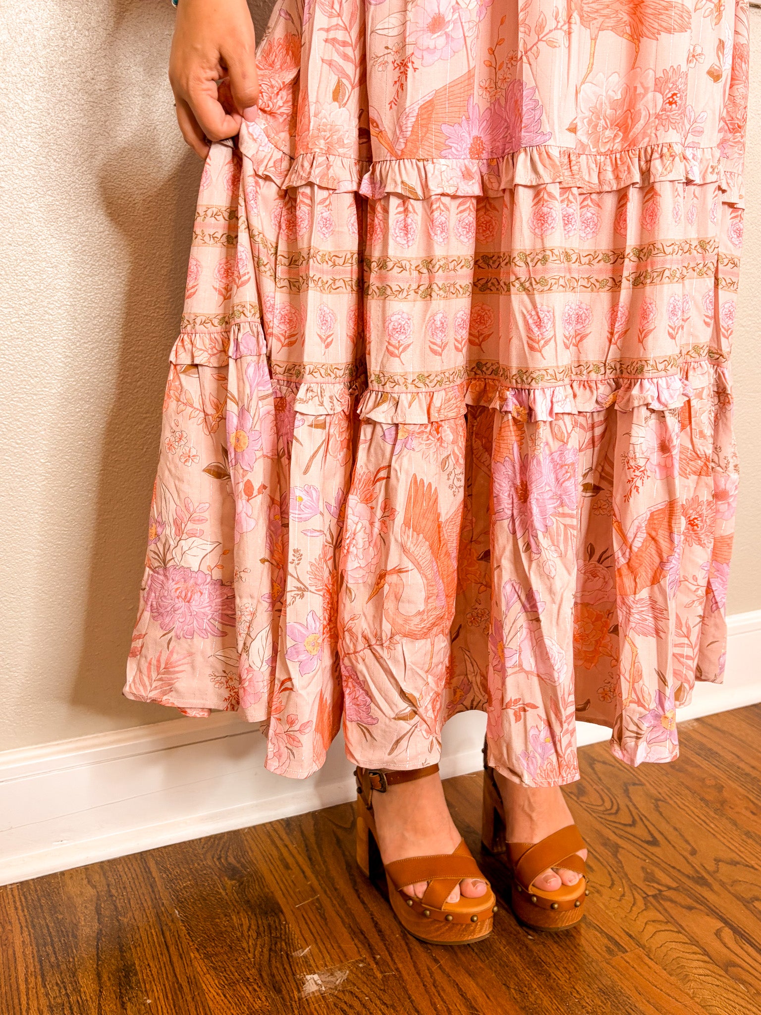 Bordeaux Heron Dress - Pink - Tucker Brown