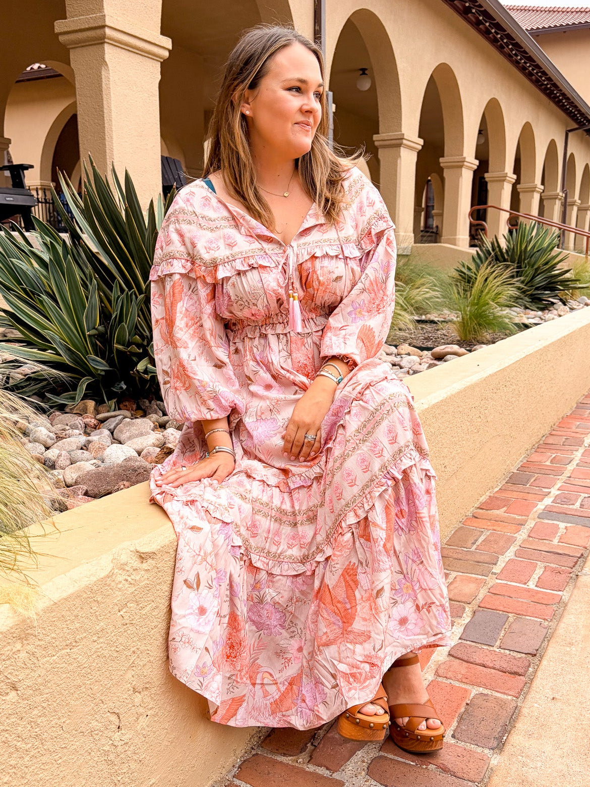 Bordeaux Heron Dress - Pink - Tucker Brown
