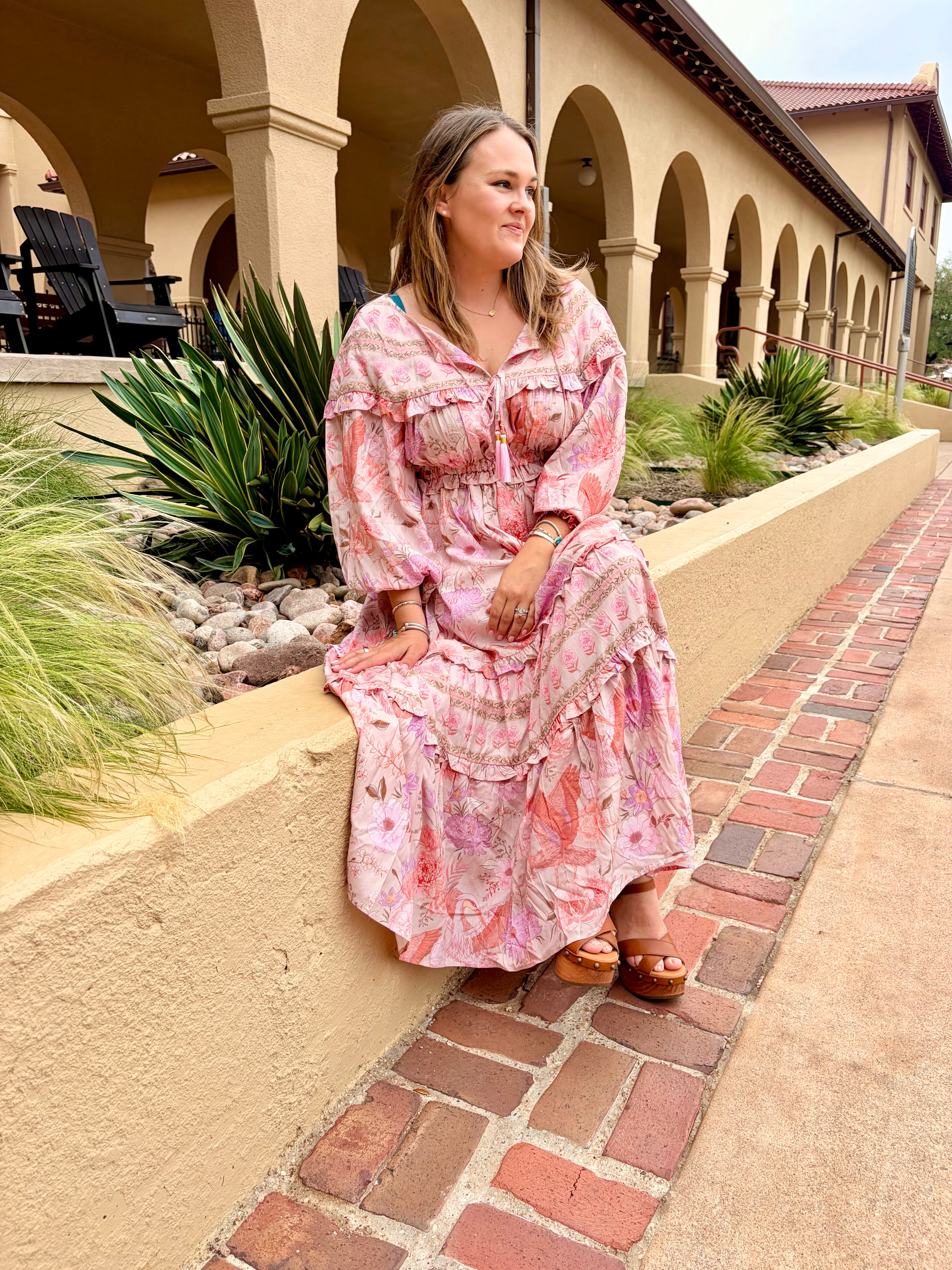 Bordeaux Heron Dress - Pink - Tucker Brown