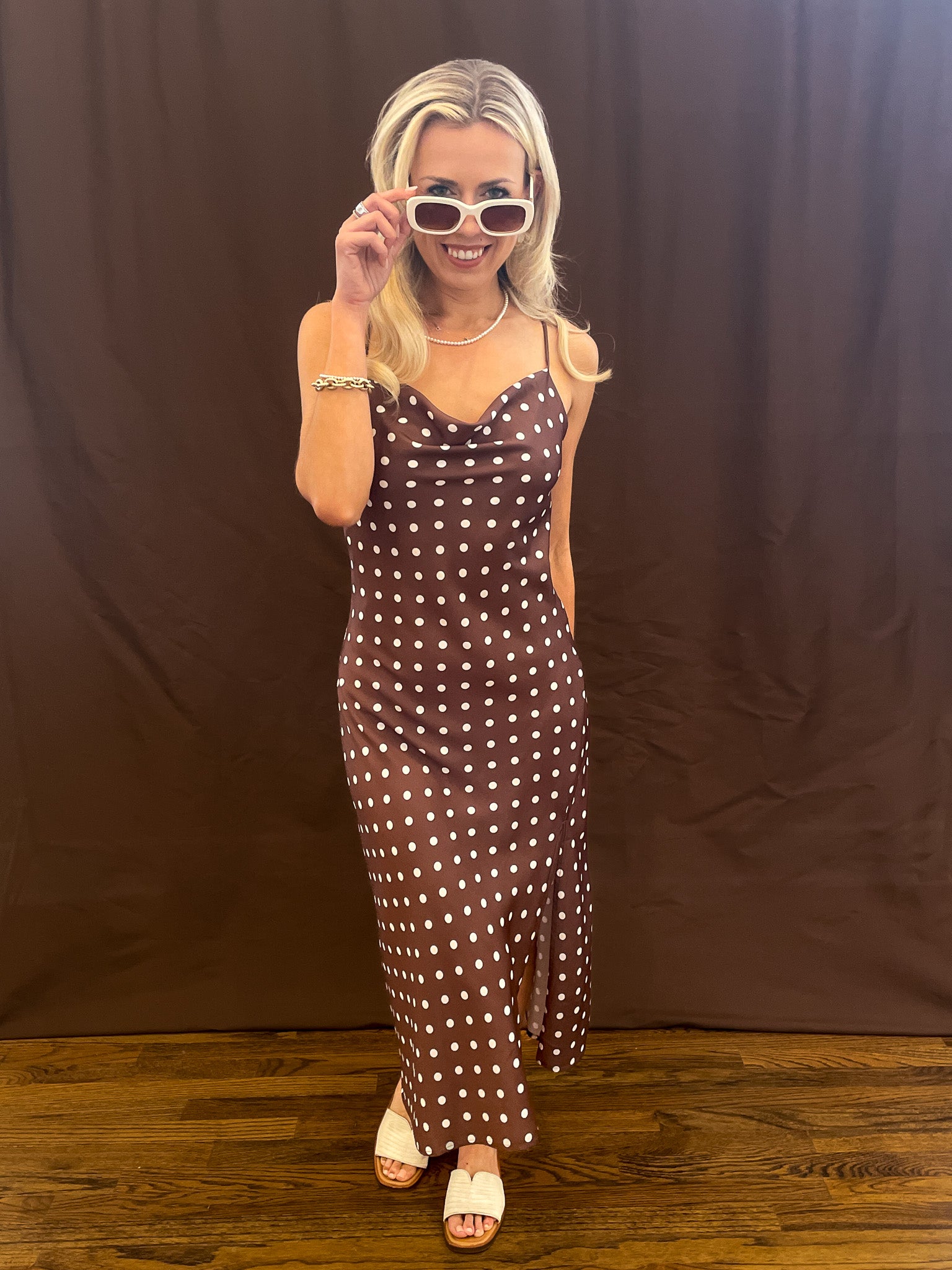 Erica Dot Dress - Chocolate
