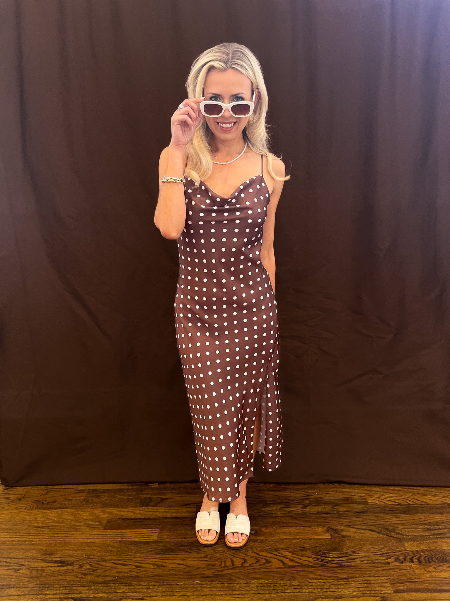 Erica Dot Dress - Chocolate
