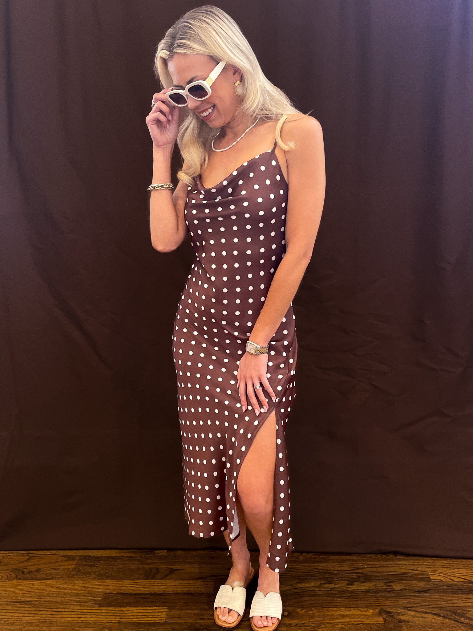 Erica Dot Dress - Chocolate