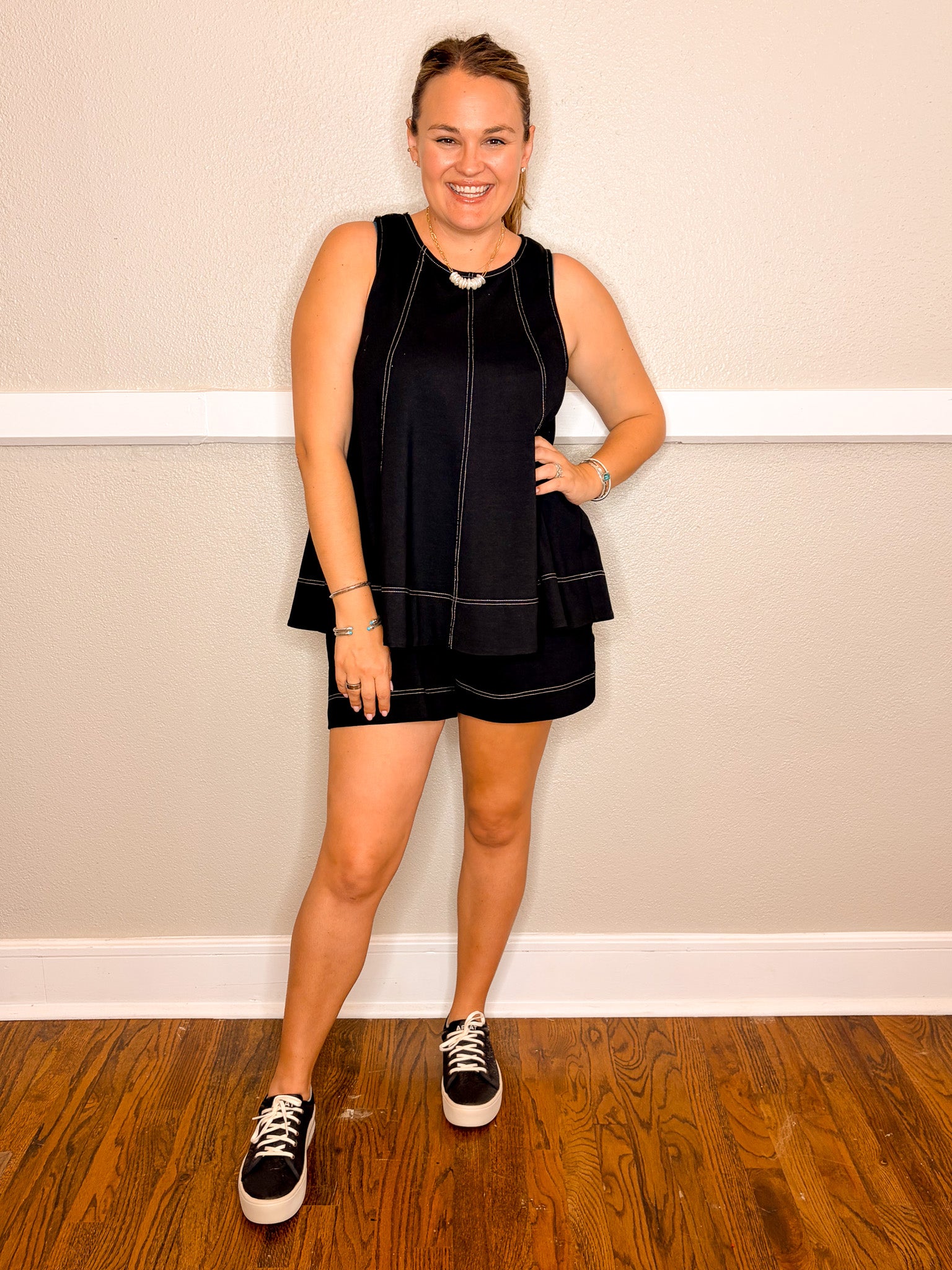 A Line Short Set - Black