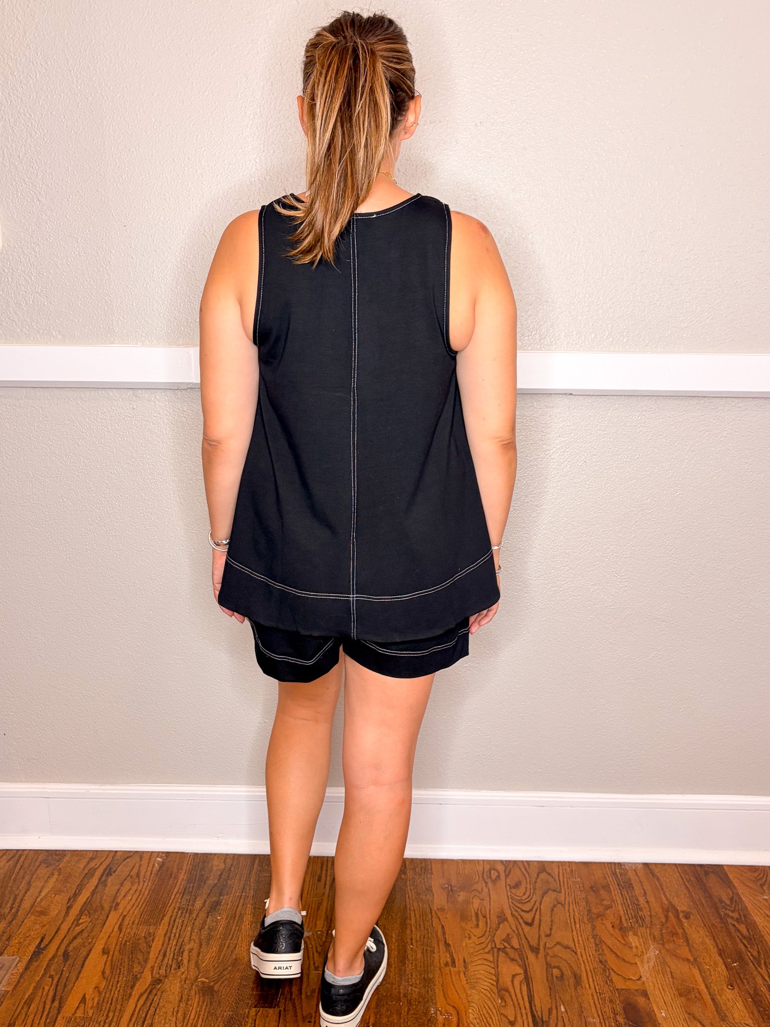 A Line Short Set - Black