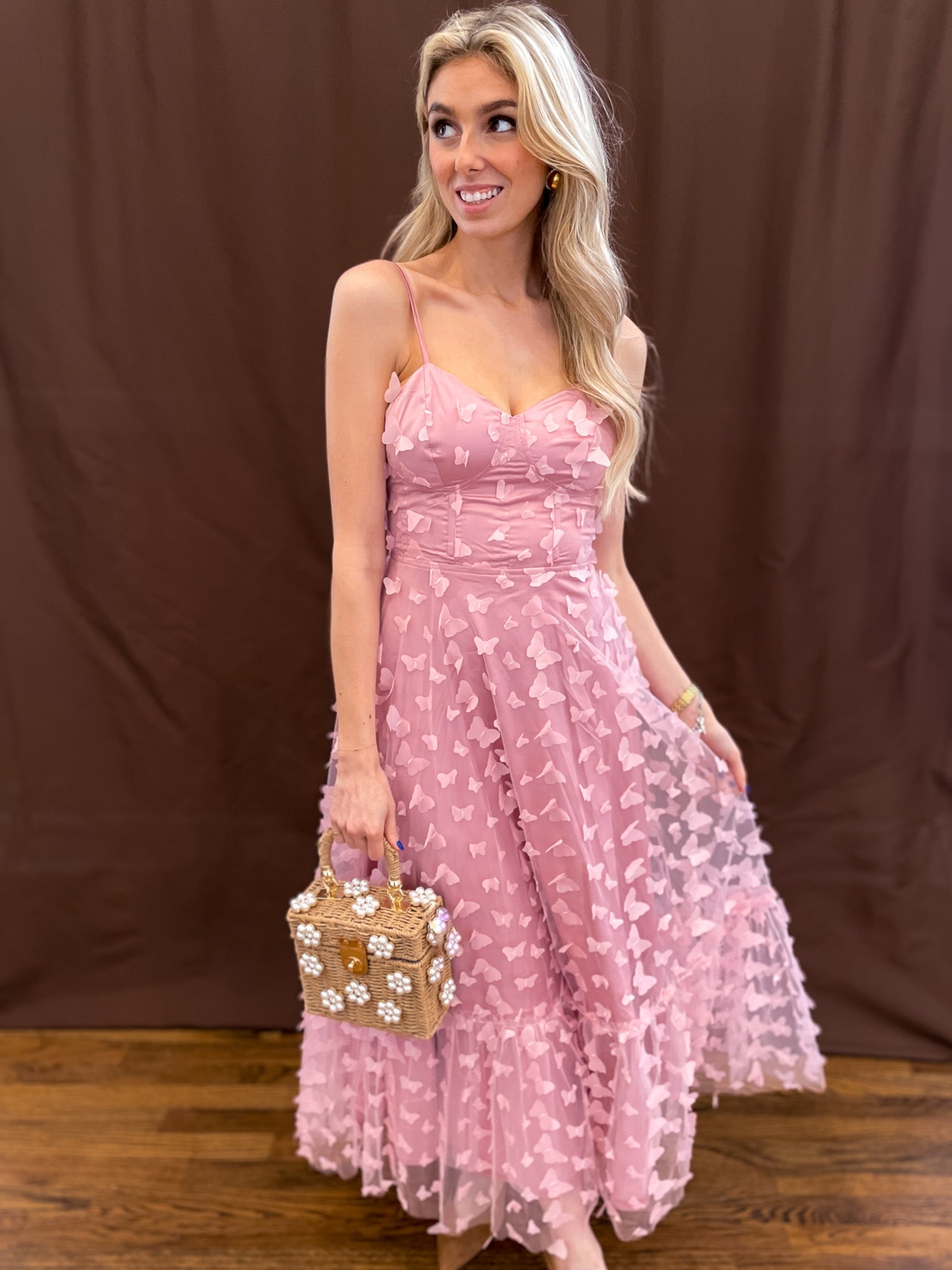 Mariposa Midi Dress - Pink