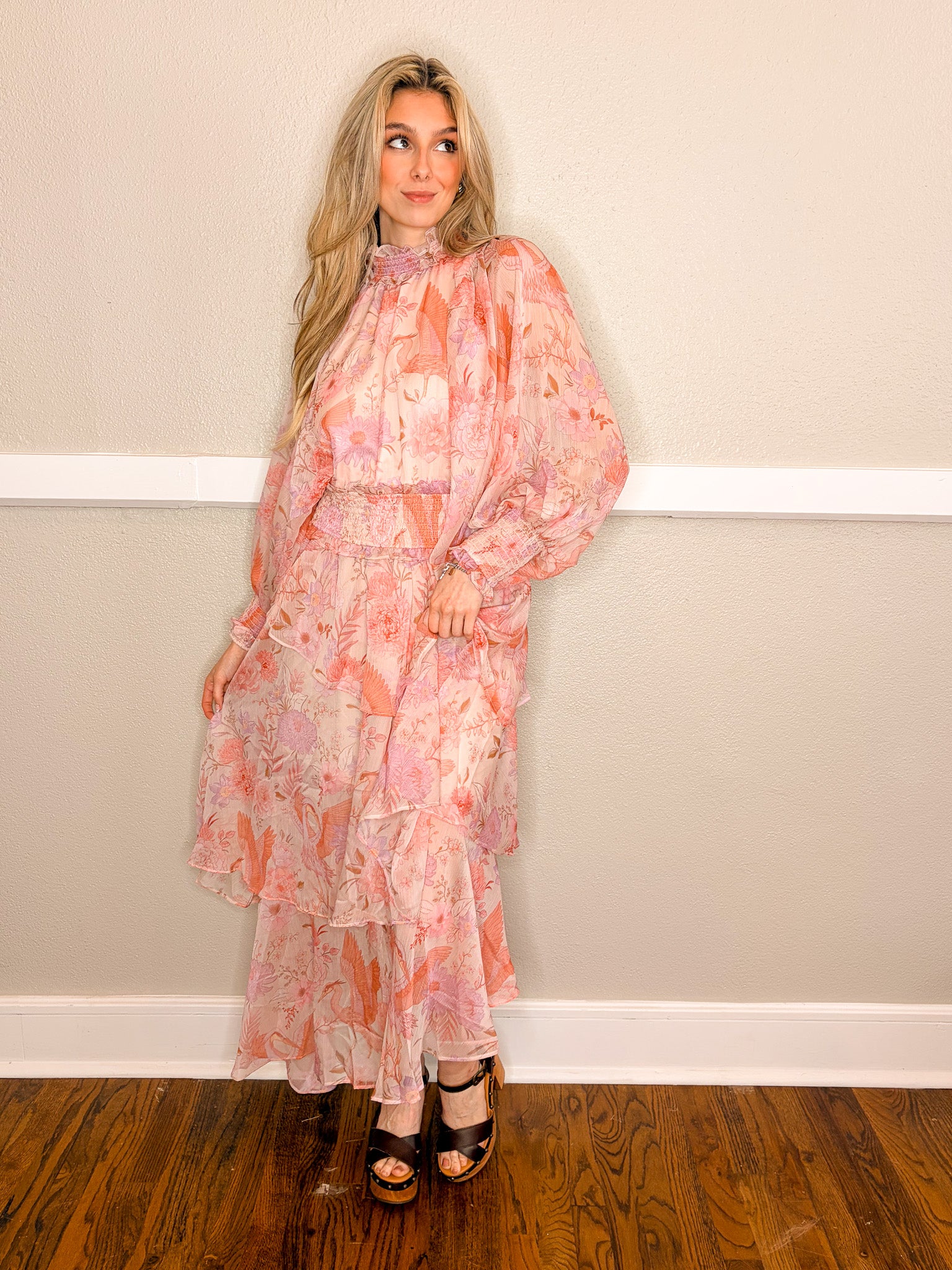 Orchid Heron Dress - Pink