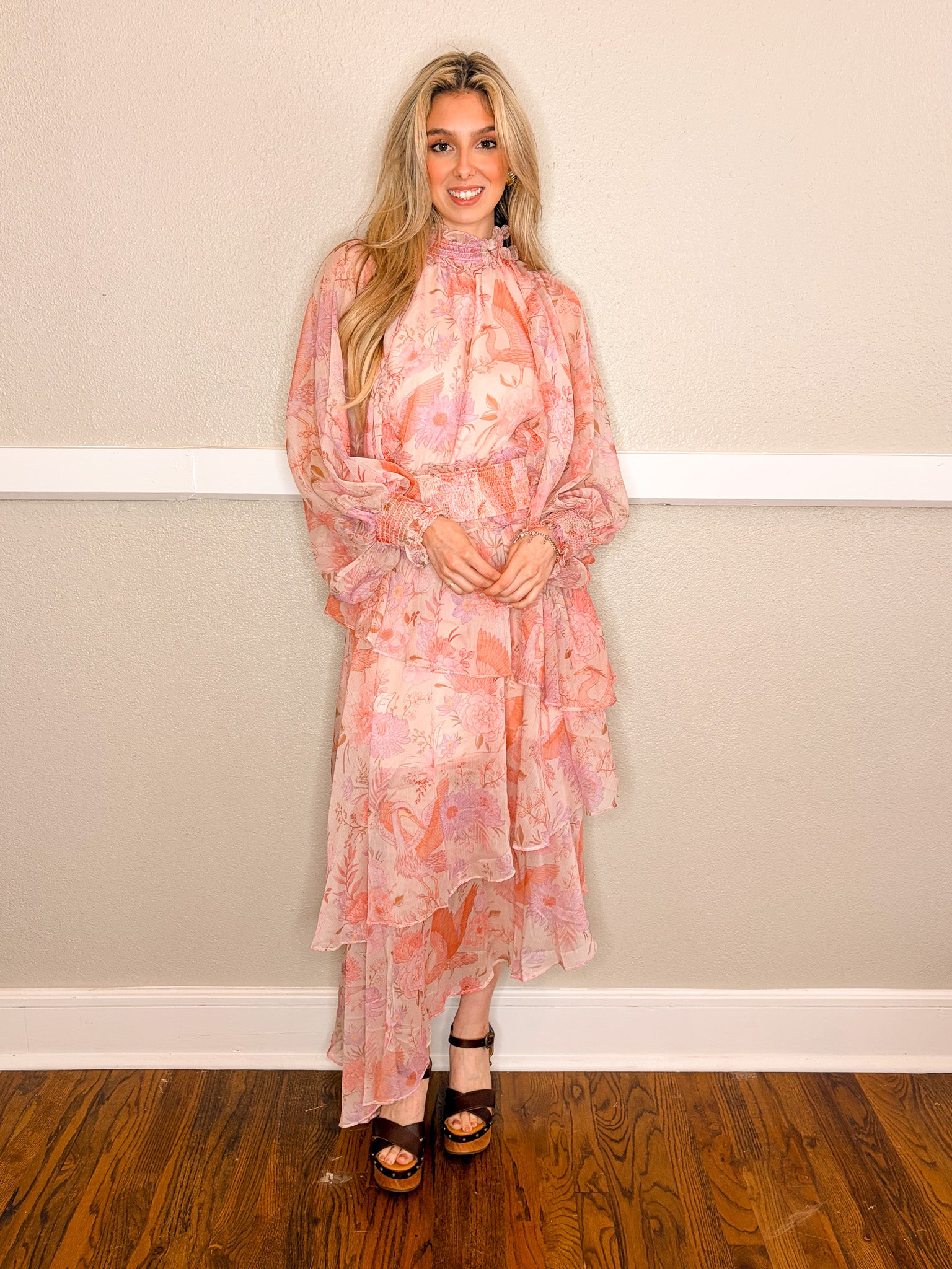 Orchid Heron Dress - Pink