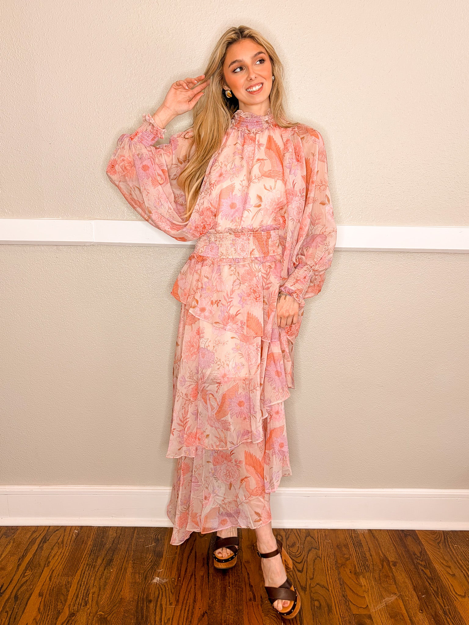 Orchid Heron Dress - Pink