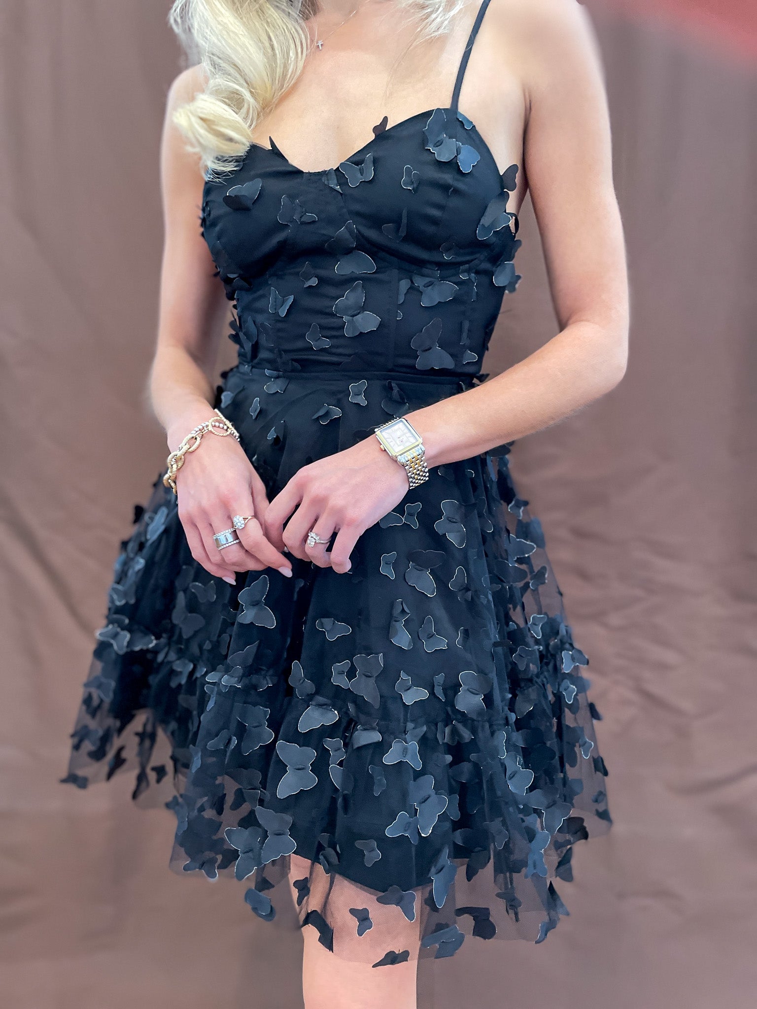 Papillon Mini Dress - Black
