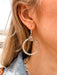 Mosaic Two Tone Wire Hoop Earrings - Tucker Brown