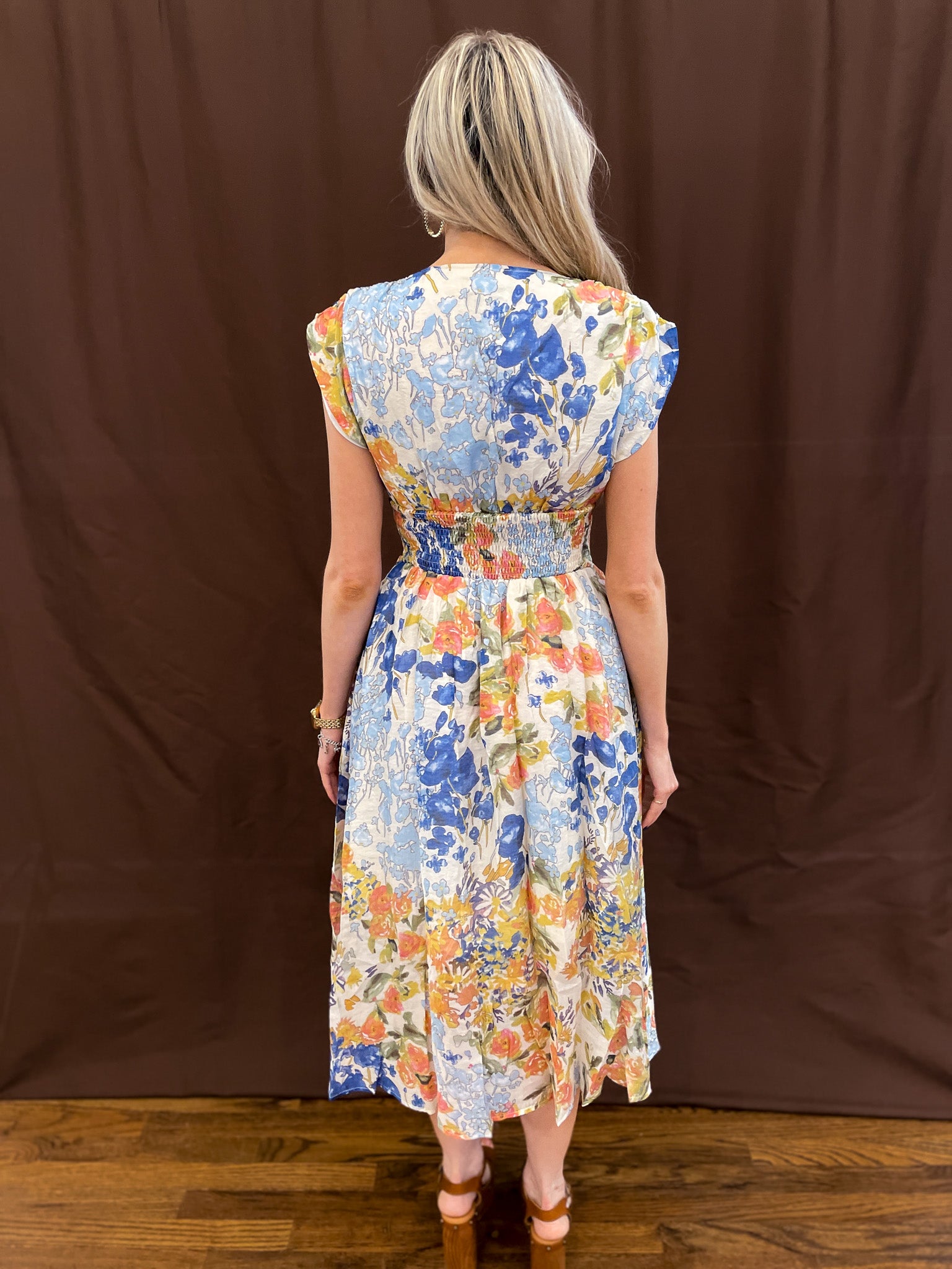 Whimsy Floral Dress - Blue