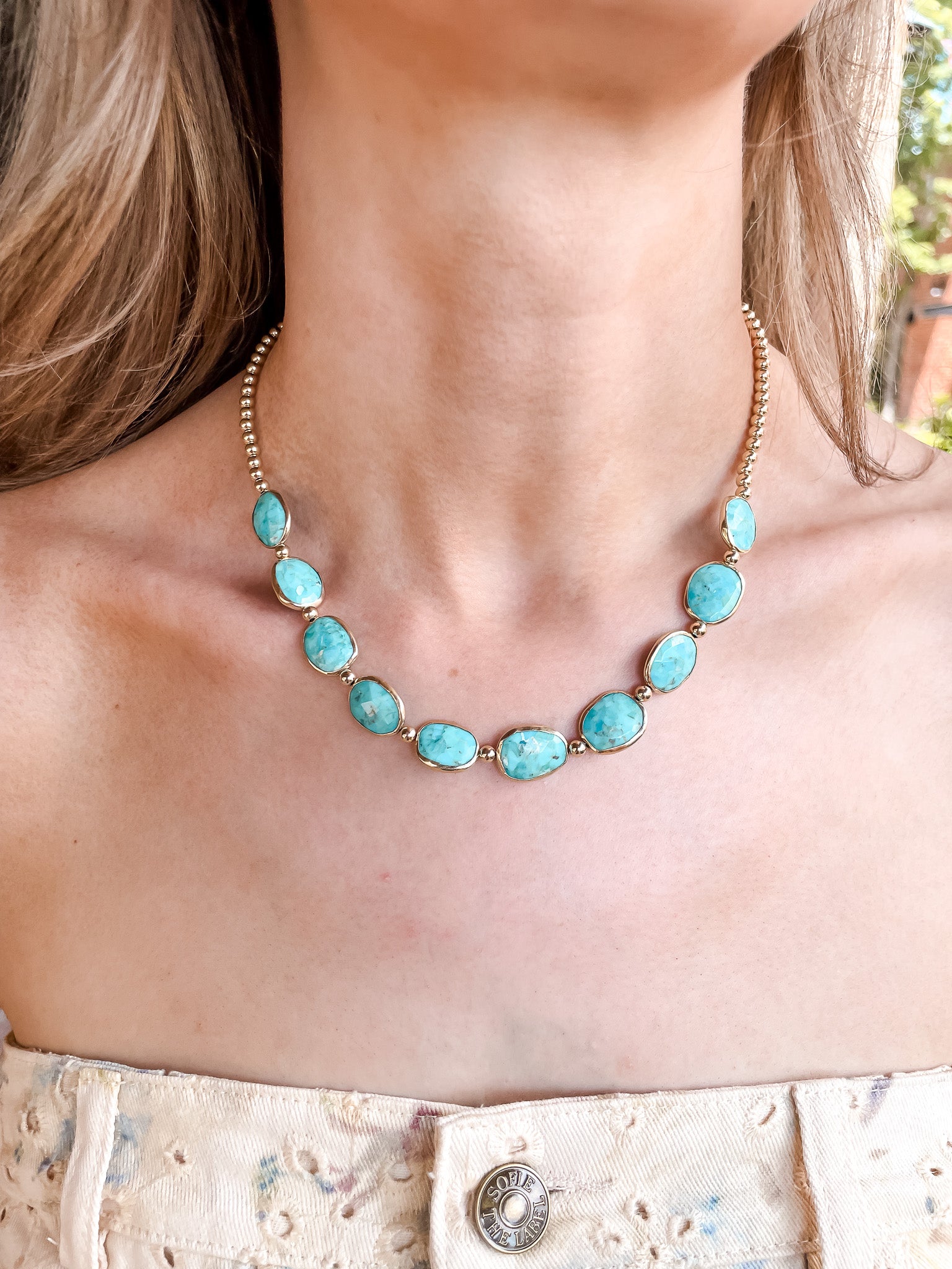 Colorwheel Necklace - Faceted Turquoise