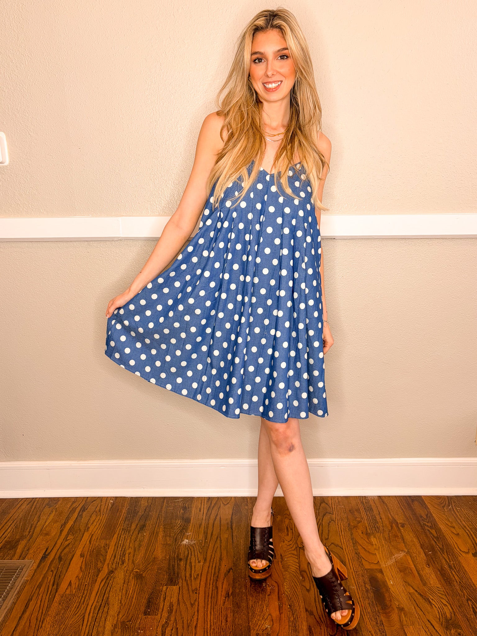 Denim + Dots Dress