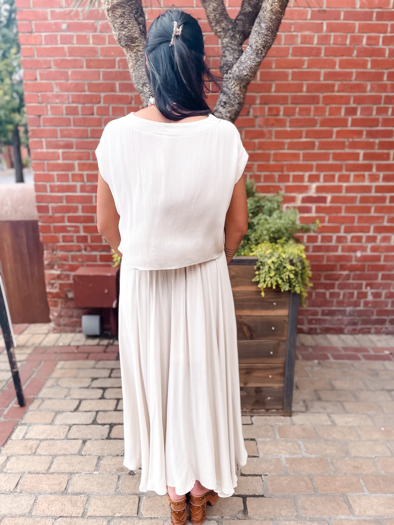 Gauze Skirt Set - Beige