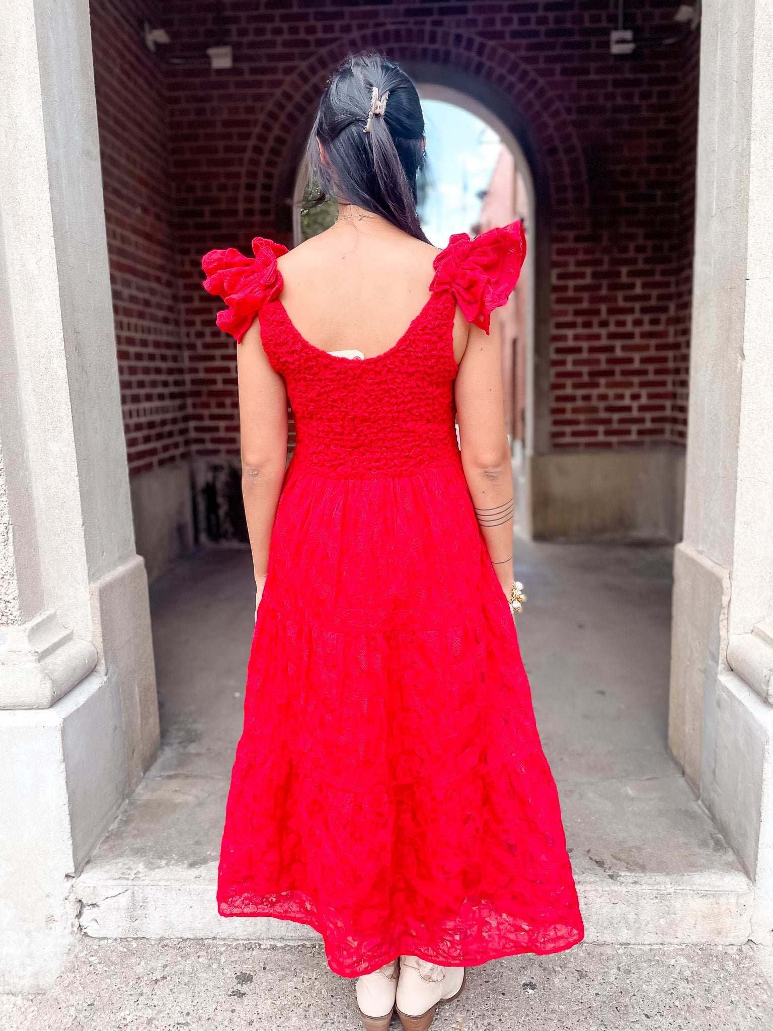 Lana Smocked Dress - Red