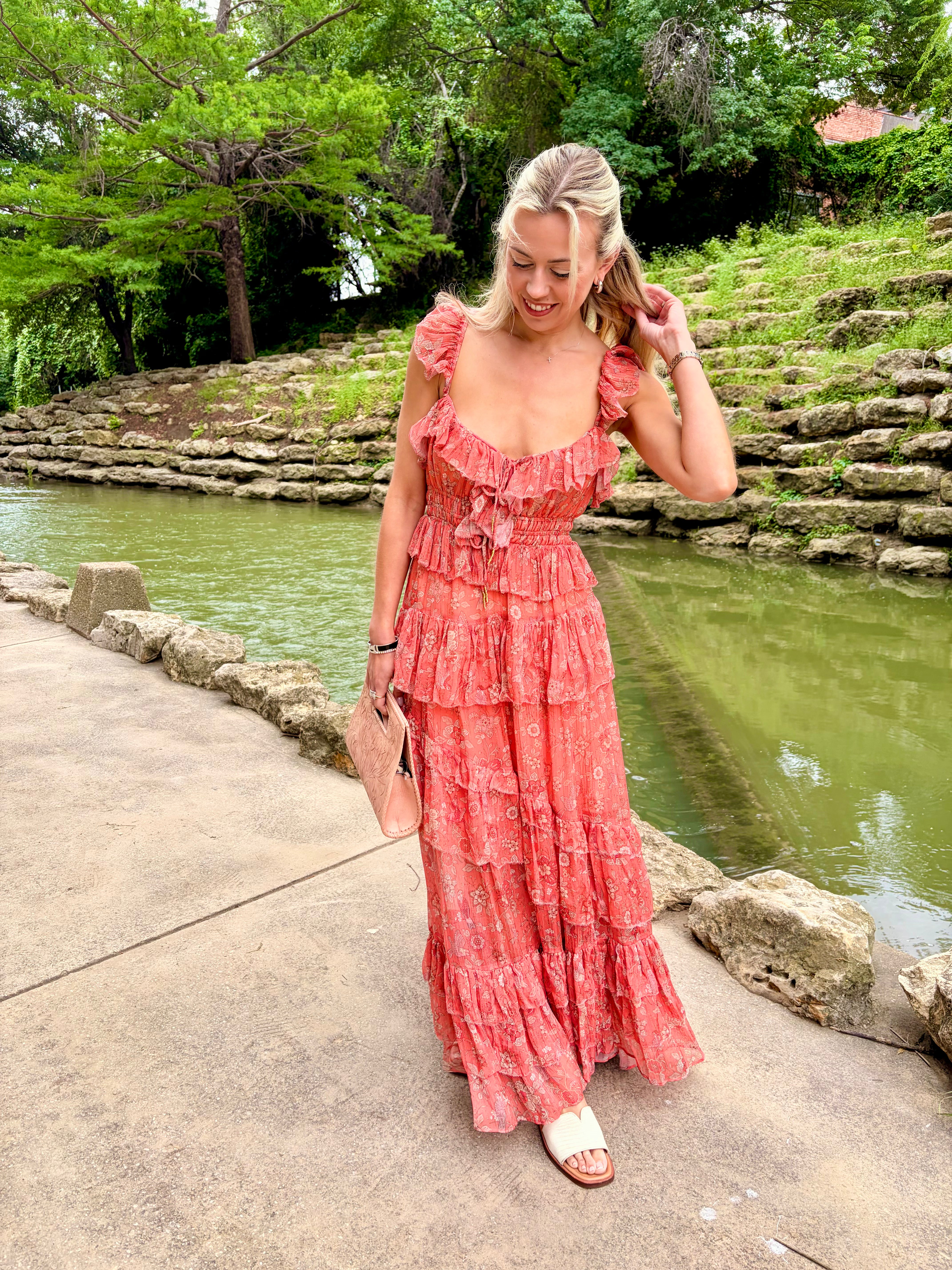 Corinne Blue Jay Dress - Pink