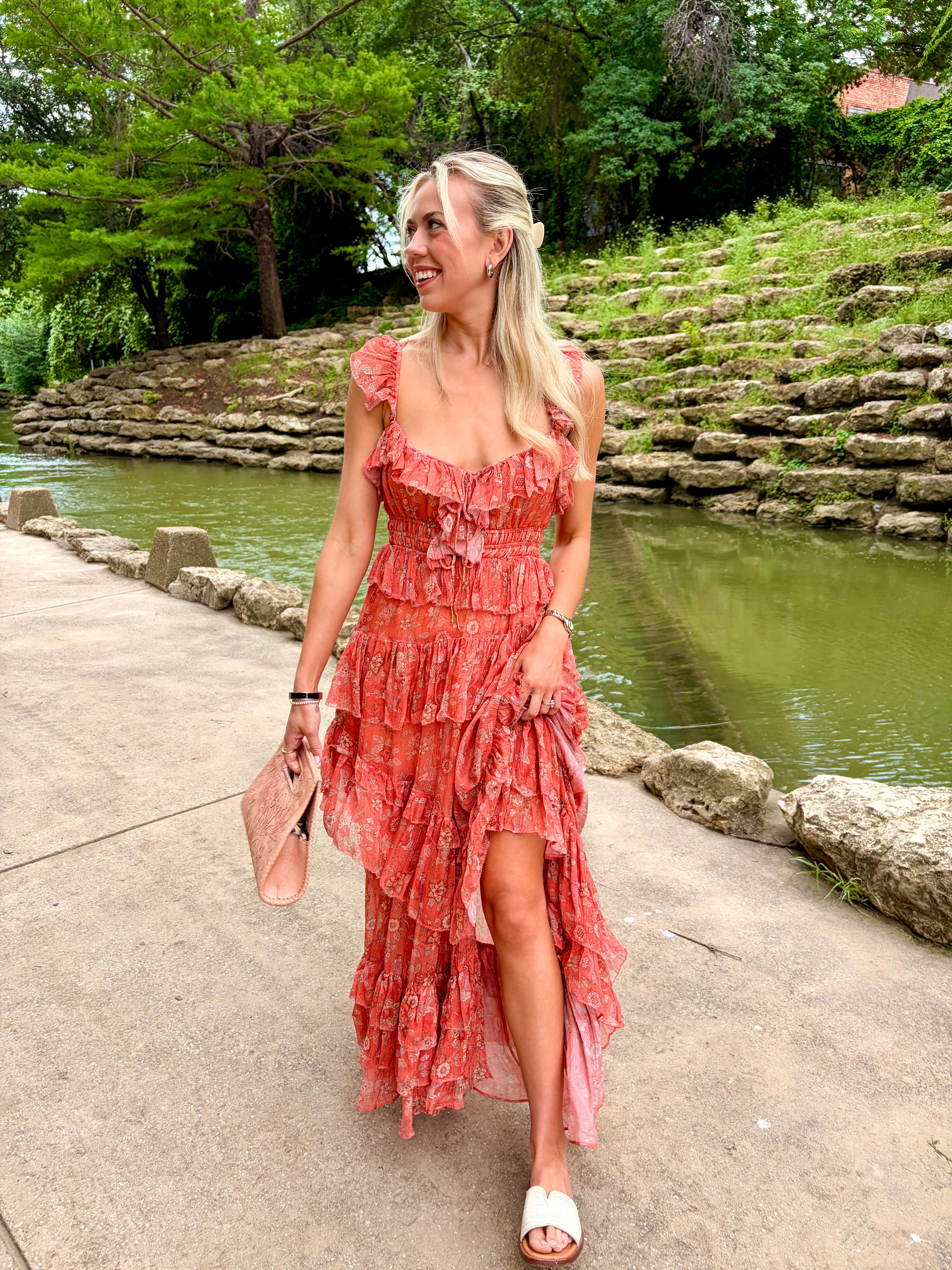 Corinne Blue Jay Dress - Pink