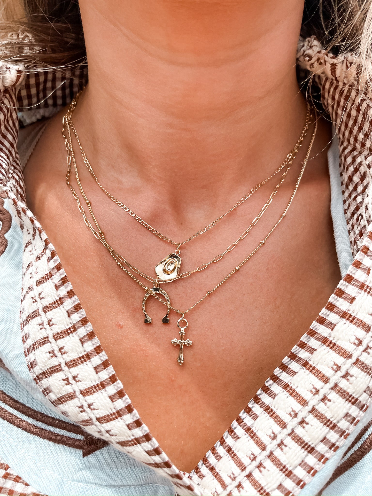 Triple Western Charm Necklace