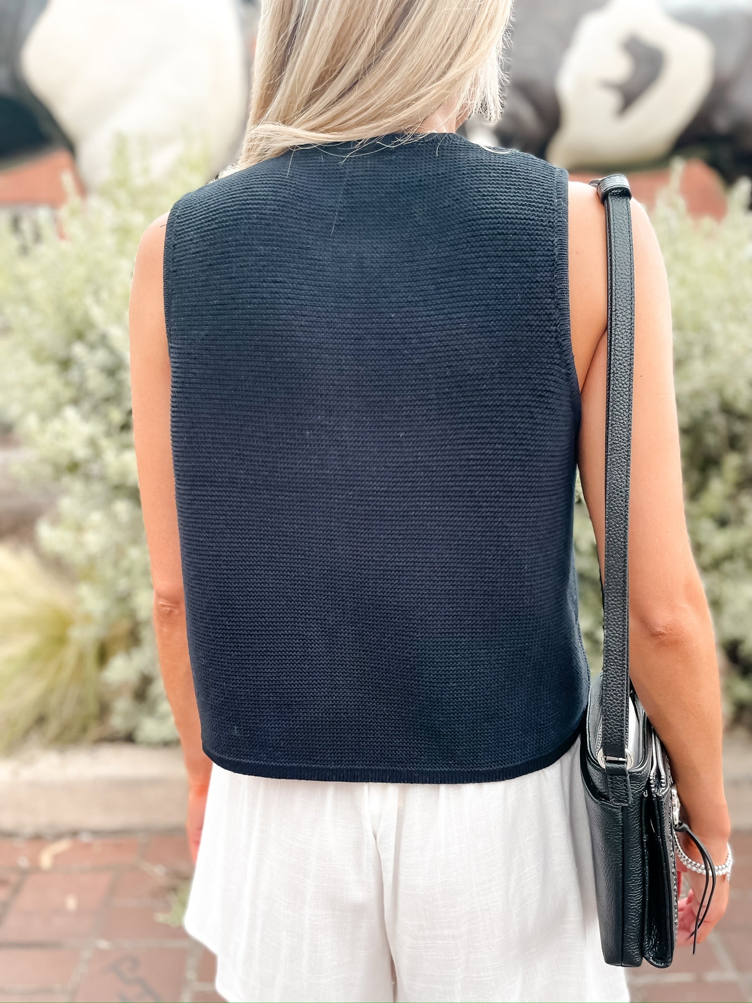 Tied Up Sweater Vest - Black