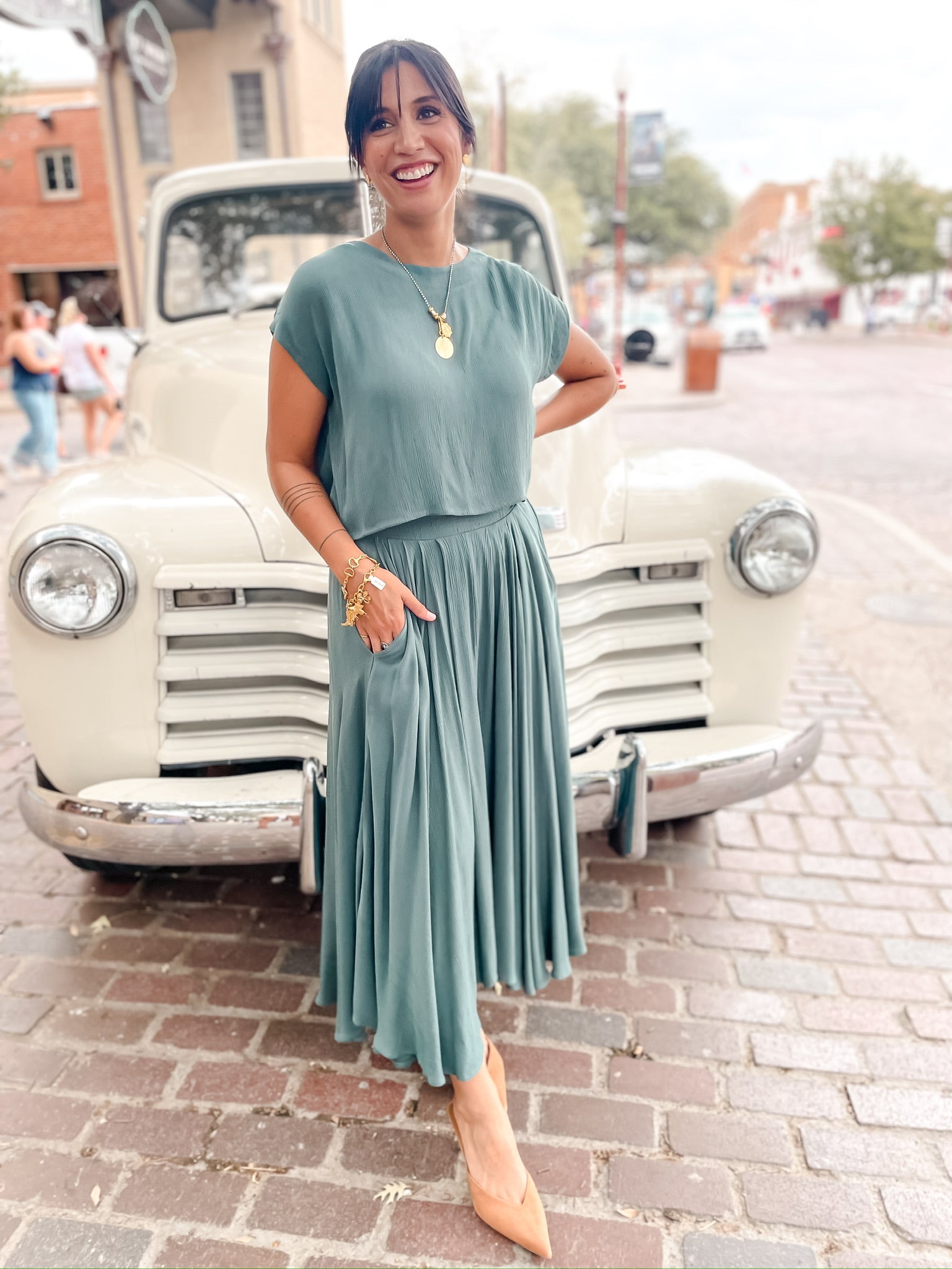 Gauze Skirt Set - Jade