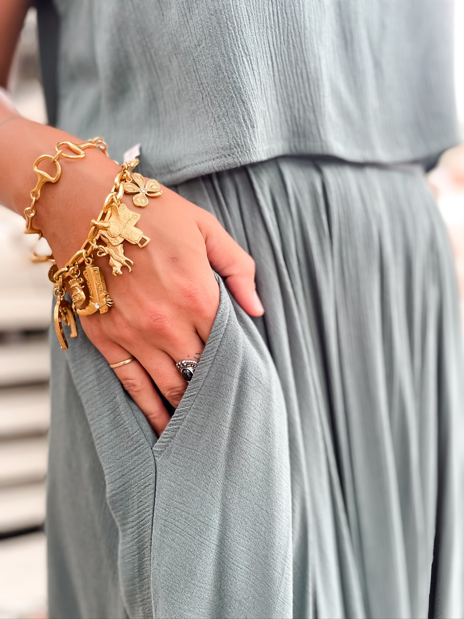 Gauze Skirt Set - Jade