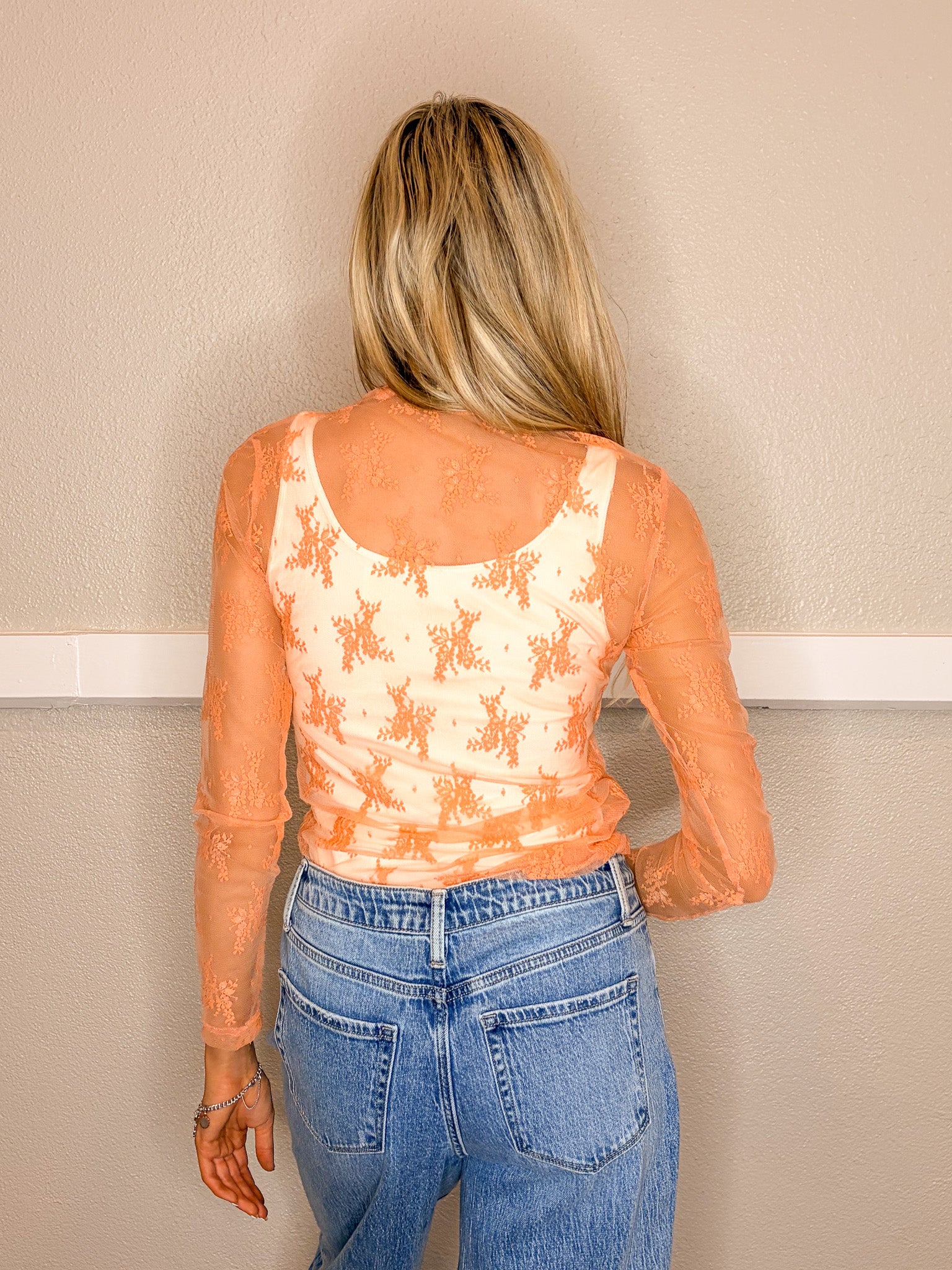 Haven Lace Top - Coral