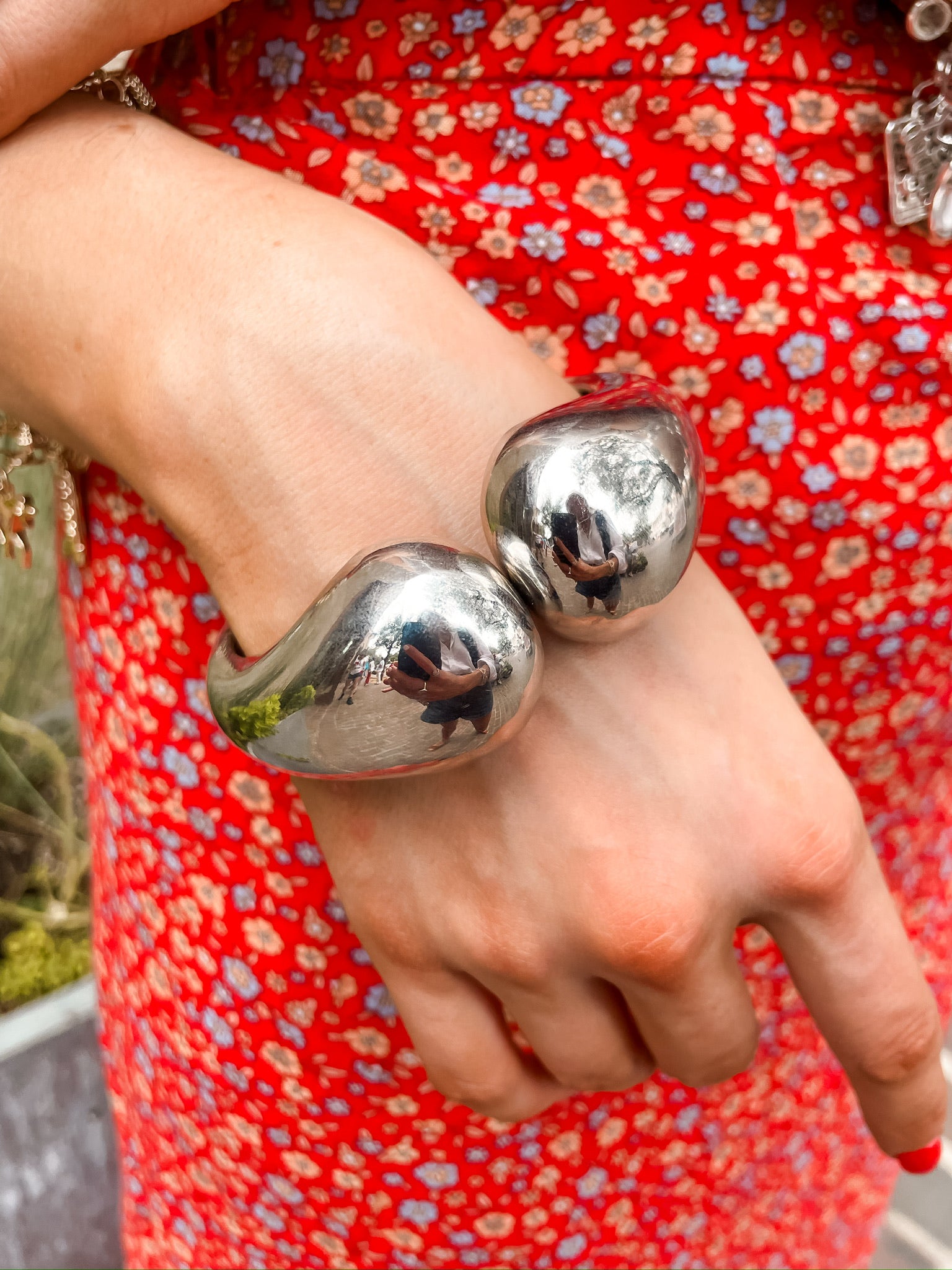 Dome Cuff Bracelet - Silver